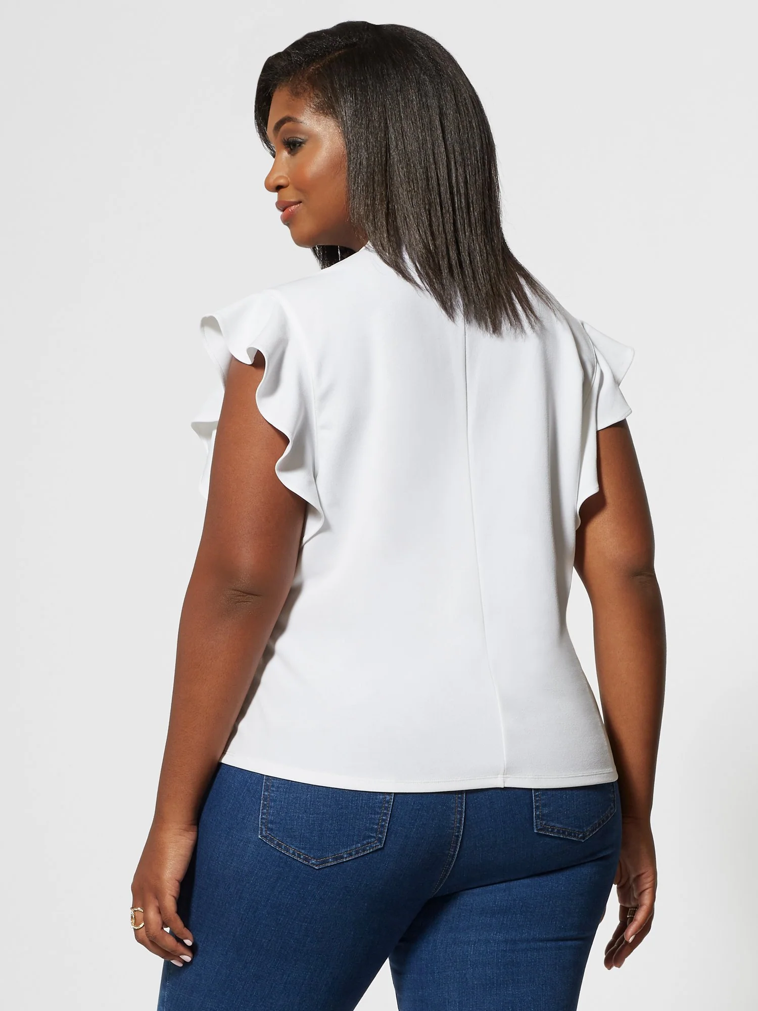 Aria V-Neck Ruffle Sleeve Top - Image 3