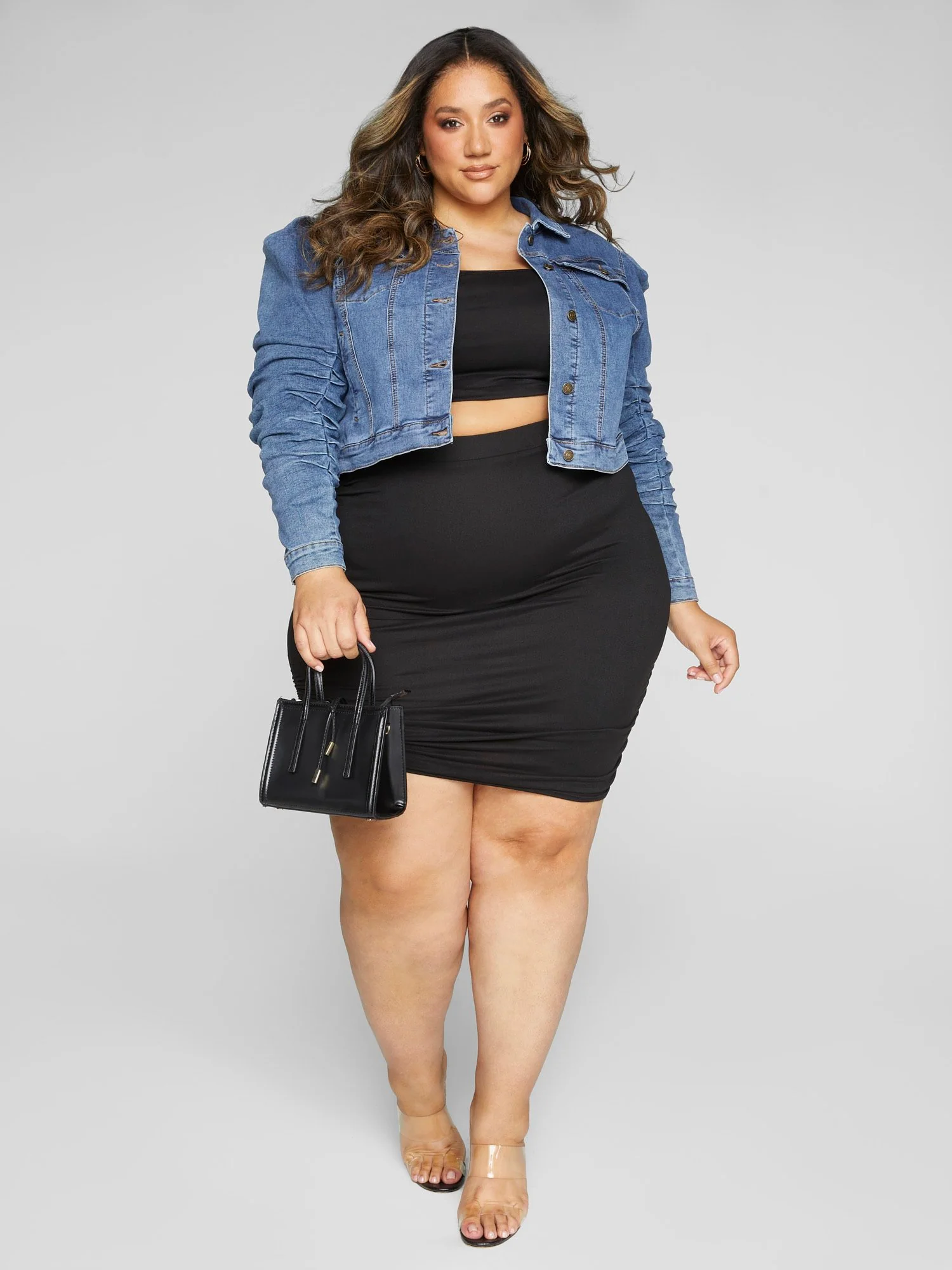 Ariana Puff Sleeve Denim Jacket - Image 3