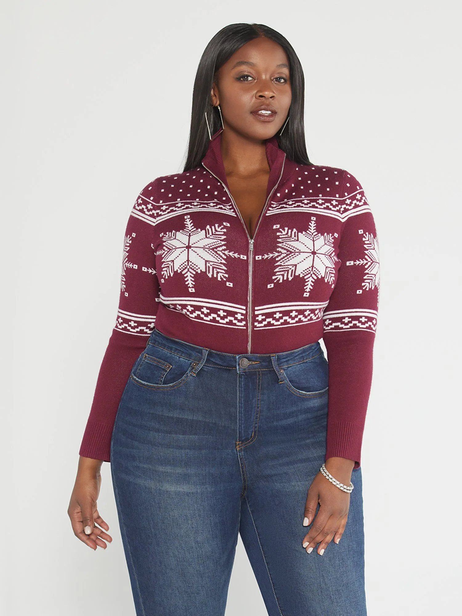 Arianne Front Zip Sweater Bodysuit - Image 2