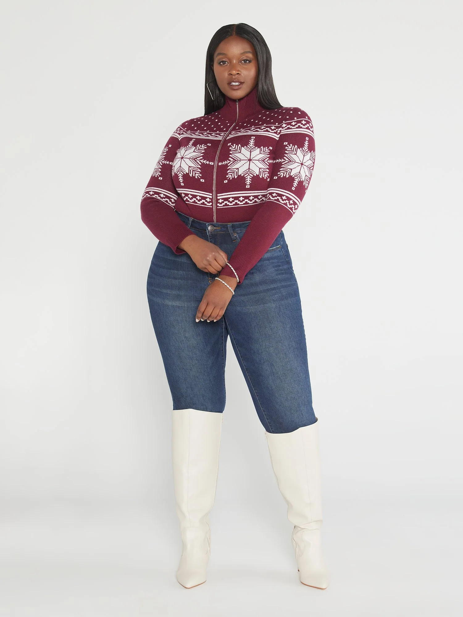 Arianne Front Zip Sweater Bodysuit - Image 4