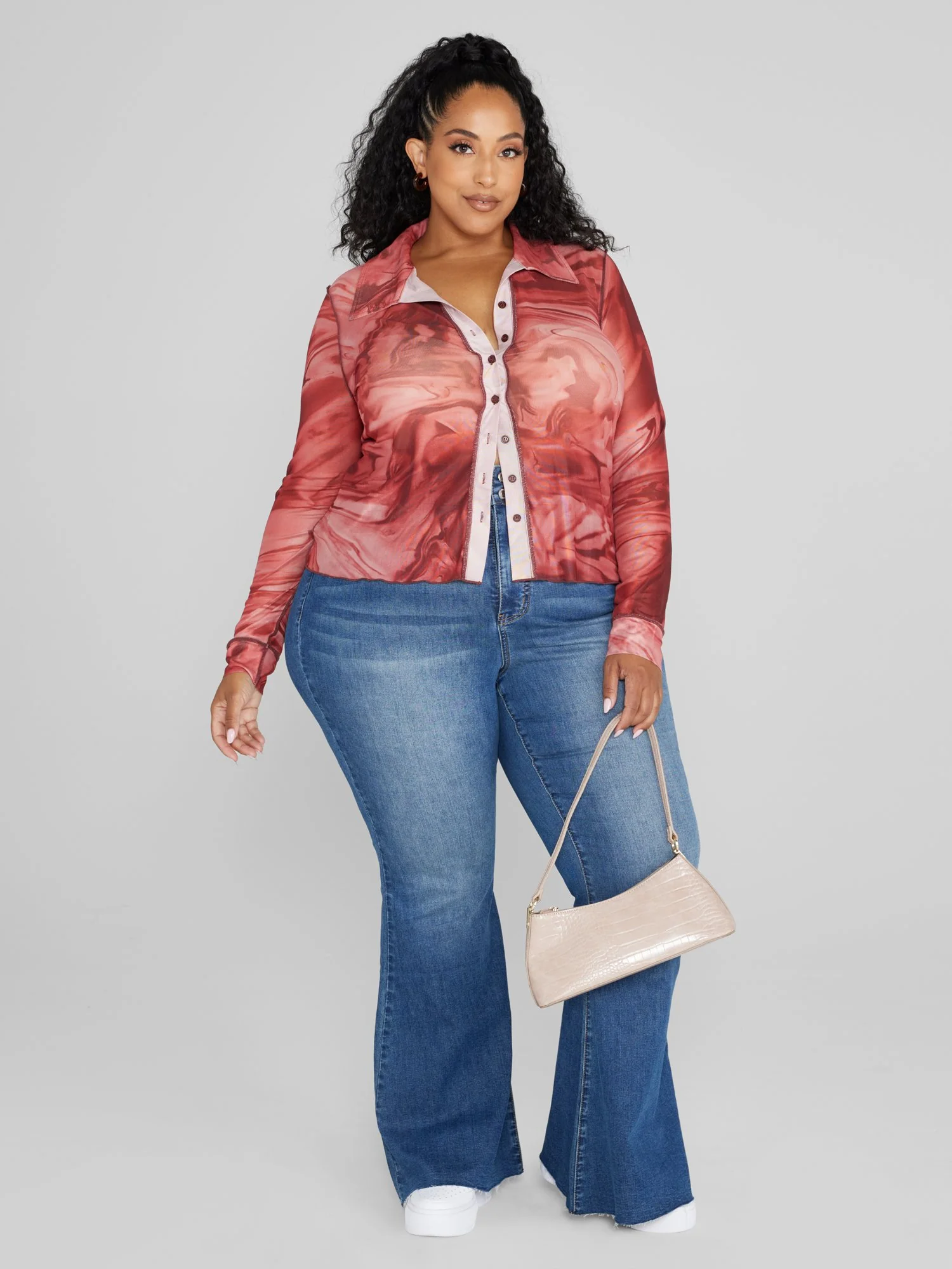 Ariele Button-Down Mesh Shirt - Image 5