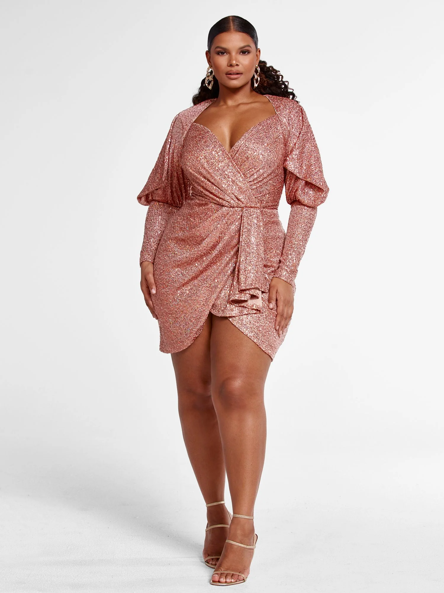 Arielle Faux Wrap Sequin Dress - Image 4