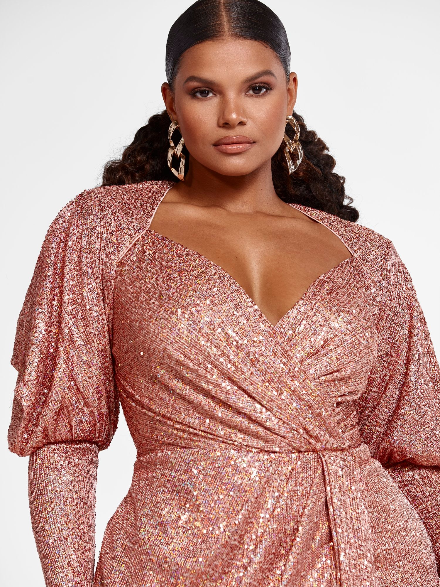 Arielle Faux Wrap Sequin Dress - Image 5