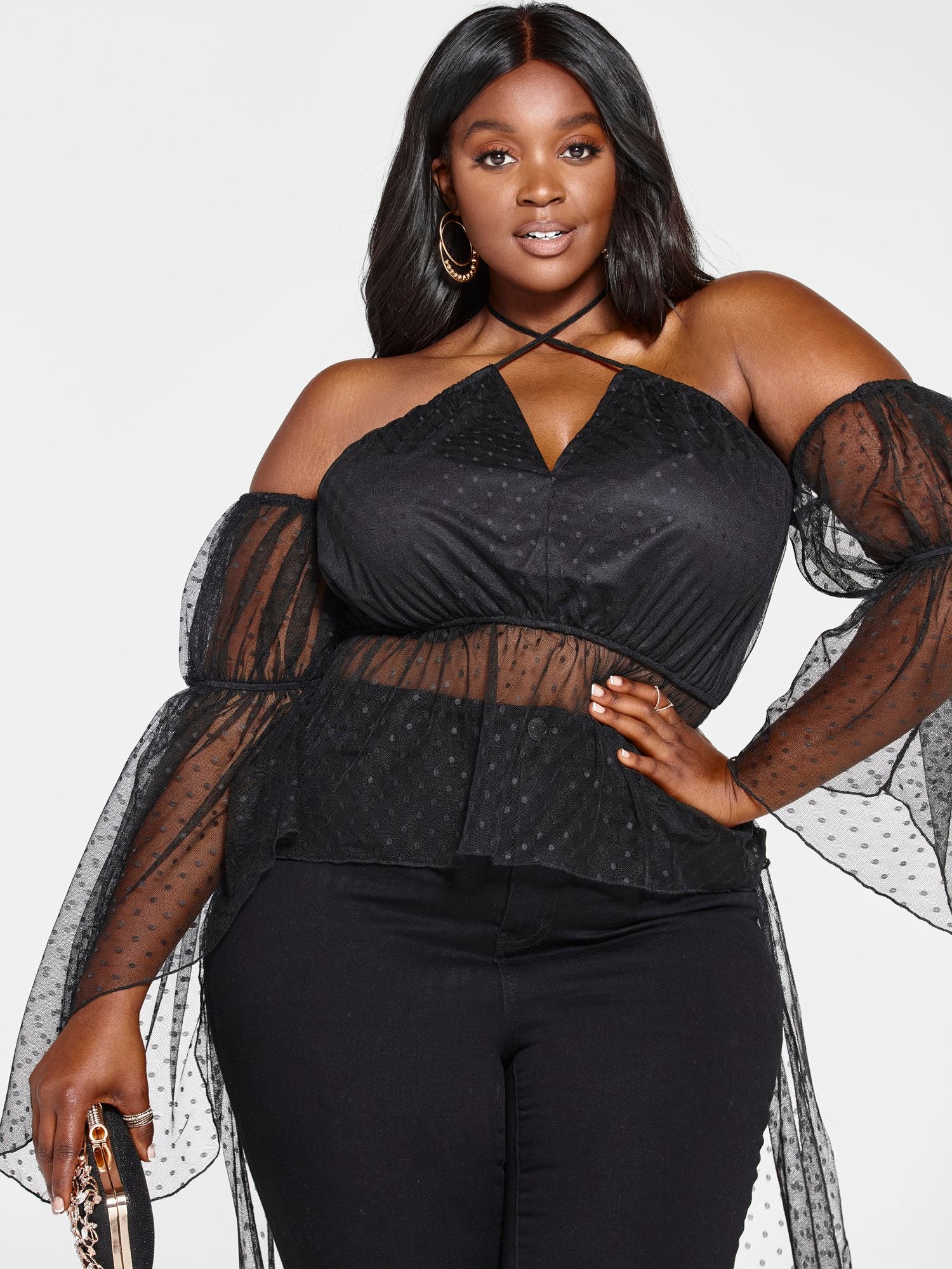 Arielle Off-The-Shoulder Swiss Dot Blouse - Image 4