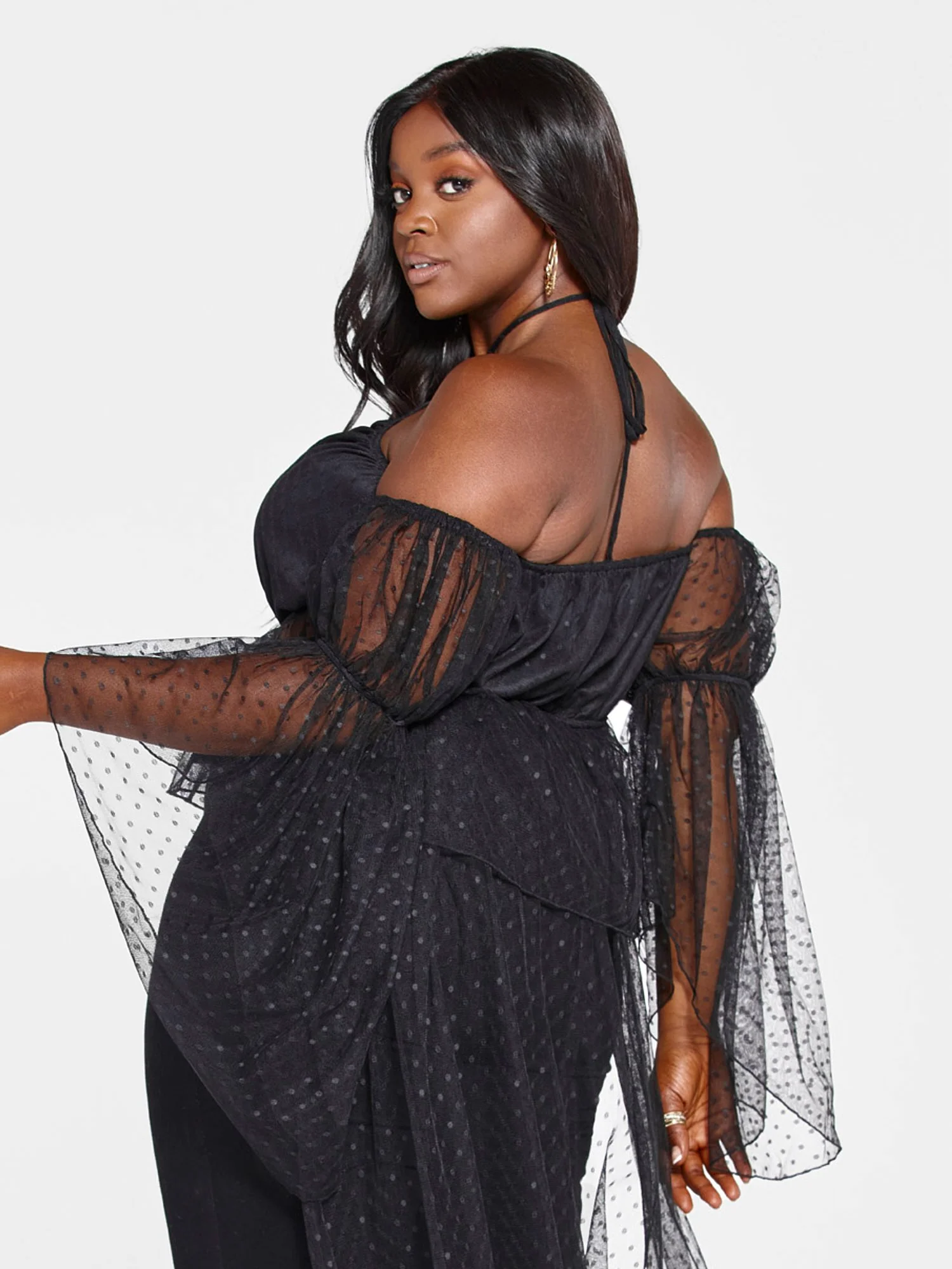 Arielle Off-The-Shoulder Swiss Dot Blouse - Image 5