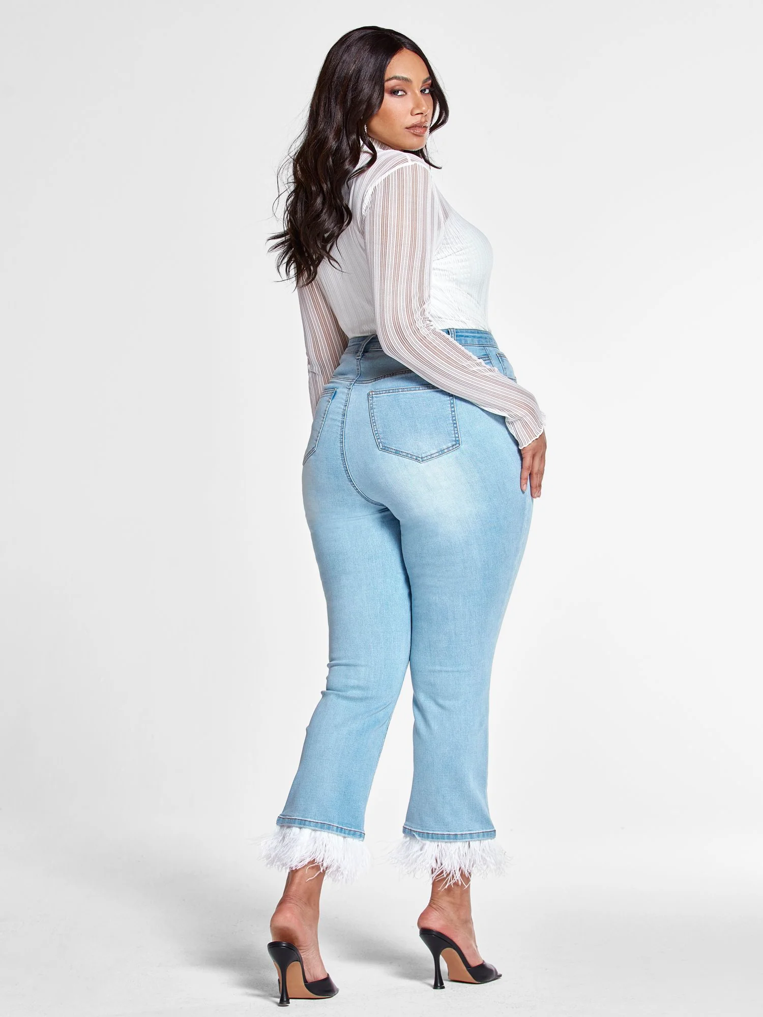 Arissa Mockneck Textured Mesh Top - Image 6