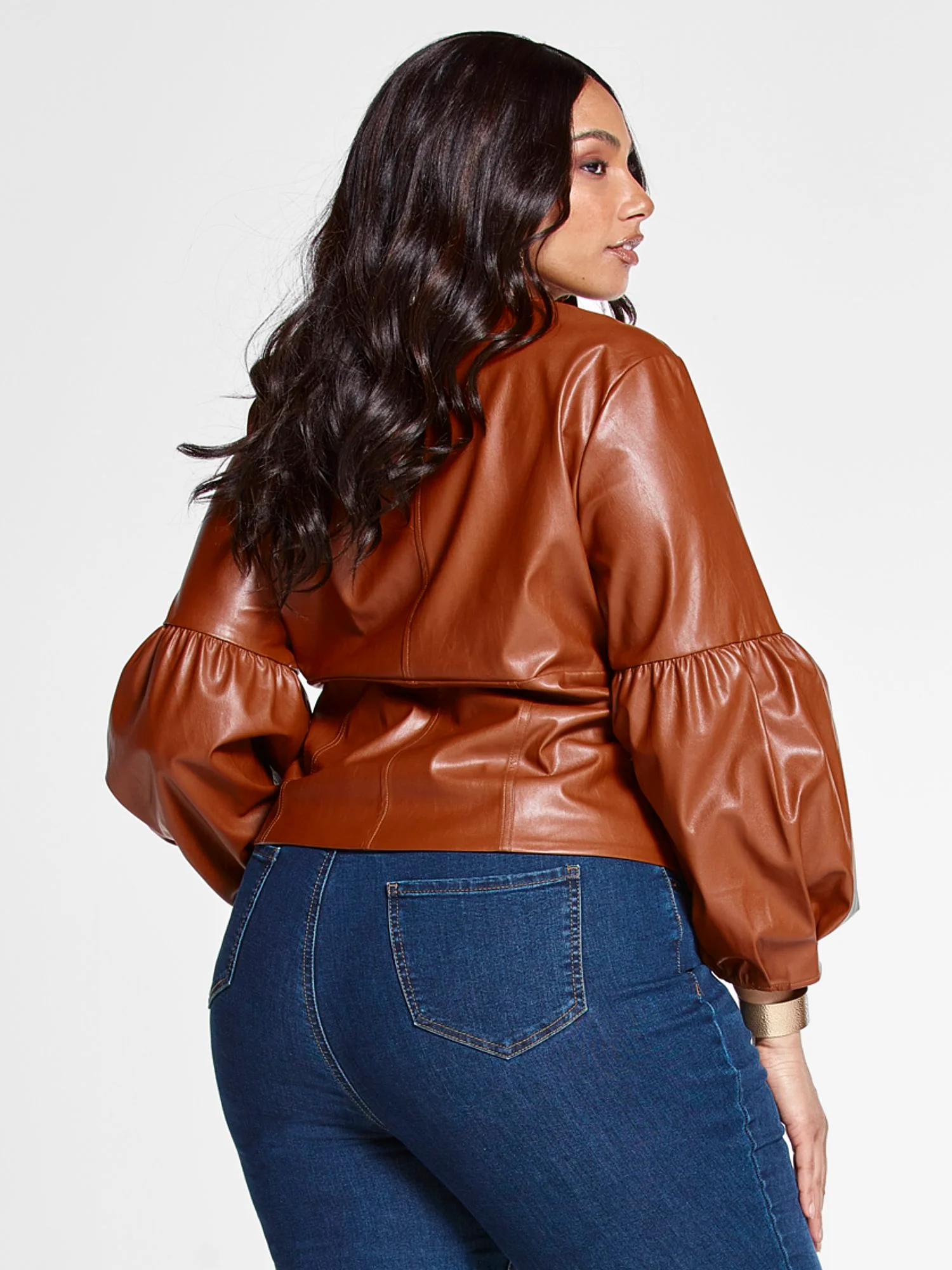 Ashley Tie Front Faux Leather Top - Image 9