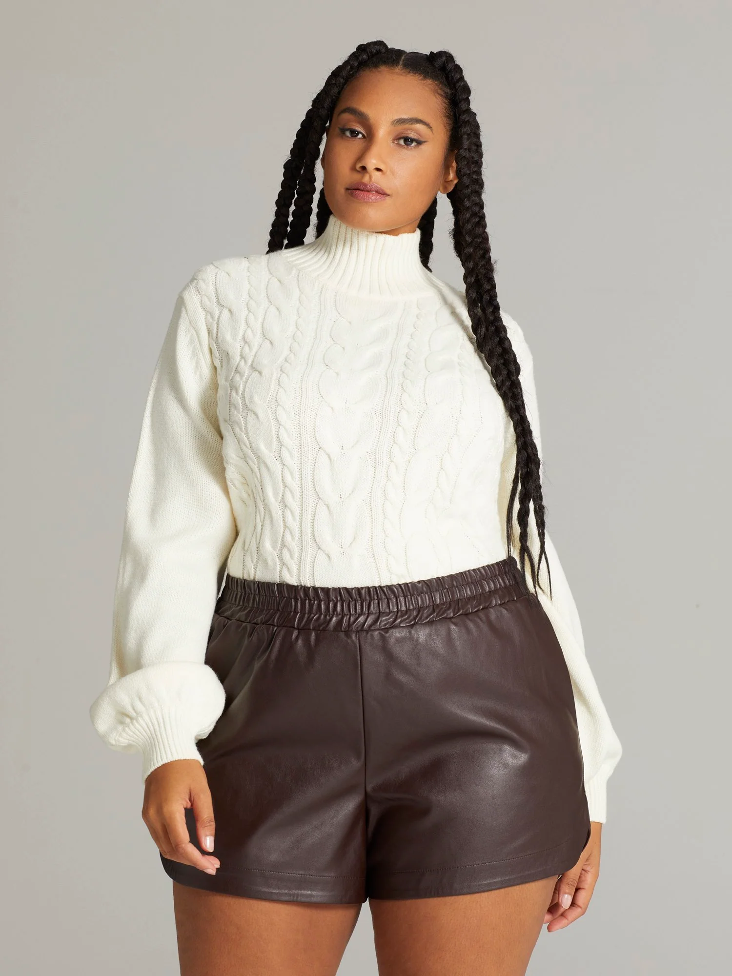Astrea Faux Leather Wide Leg Shorts - Image 3