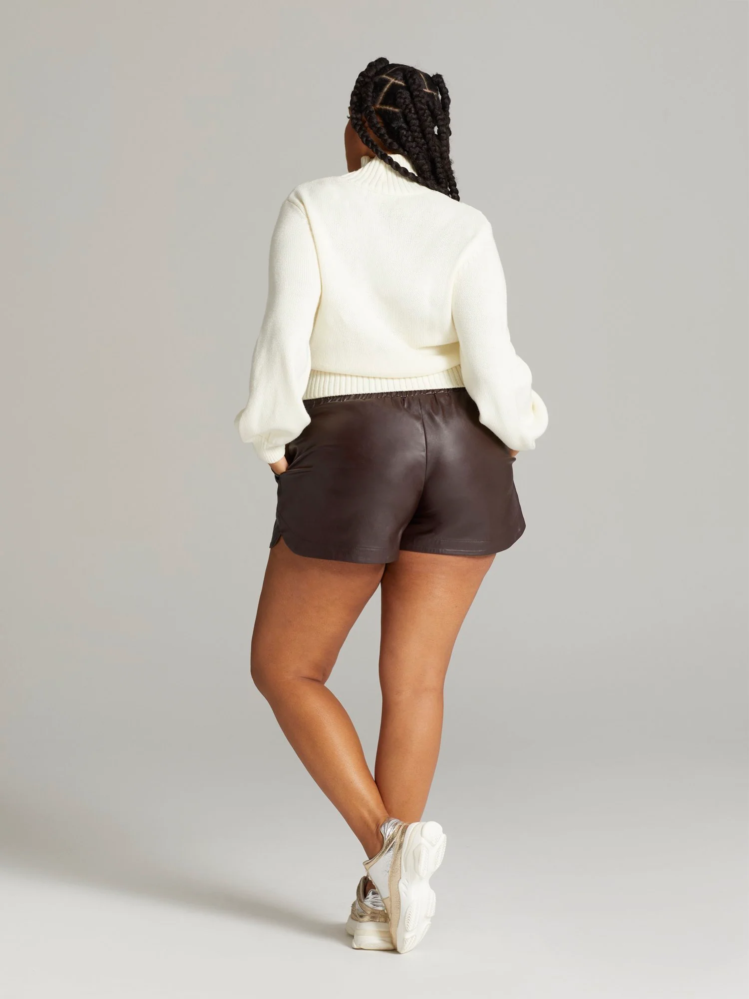Astrea Faux Leather Wide Leg Shorts - Image 4
