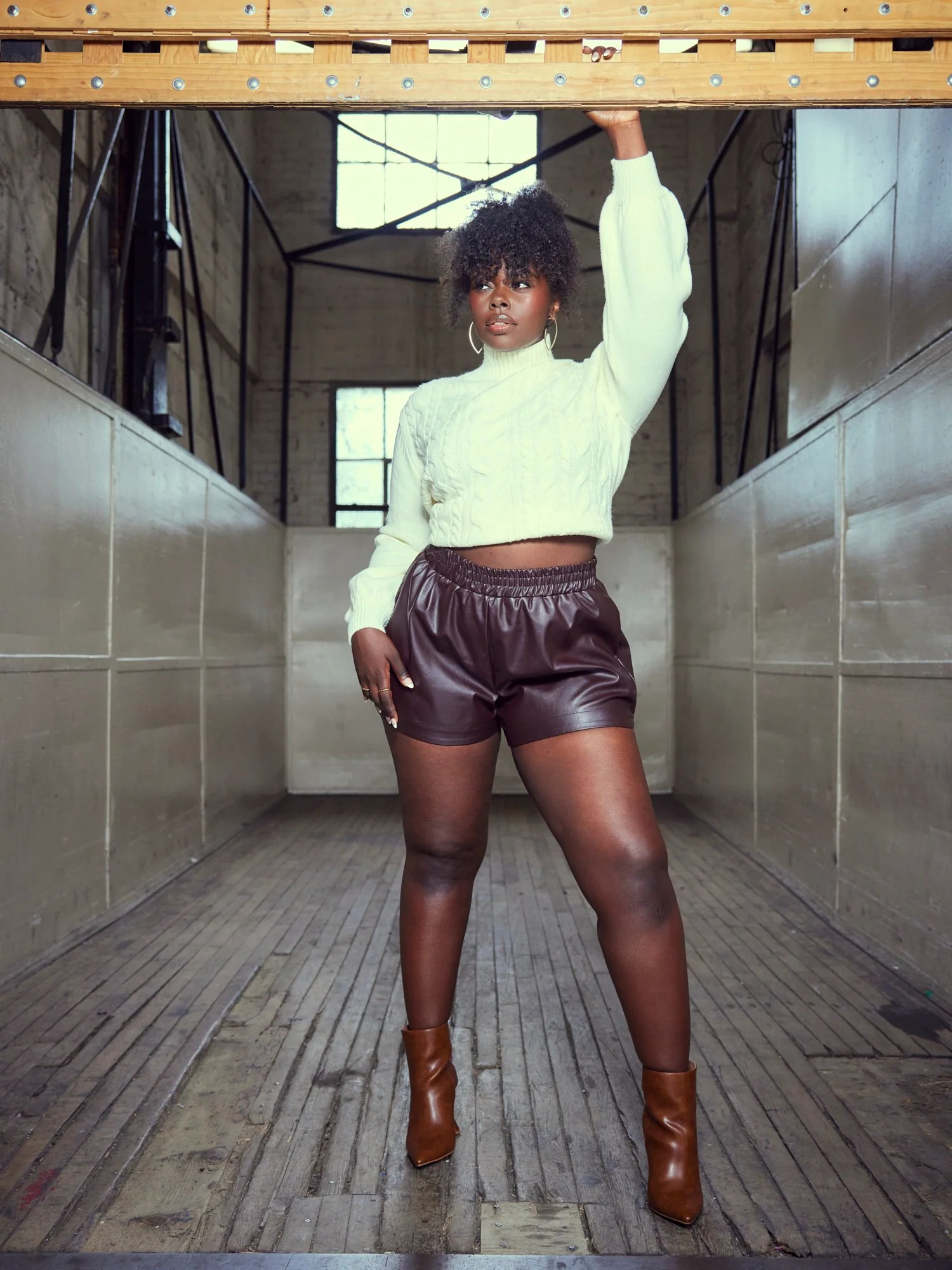 Astrea Faux Leather Wide Leg Shorts - Image 6