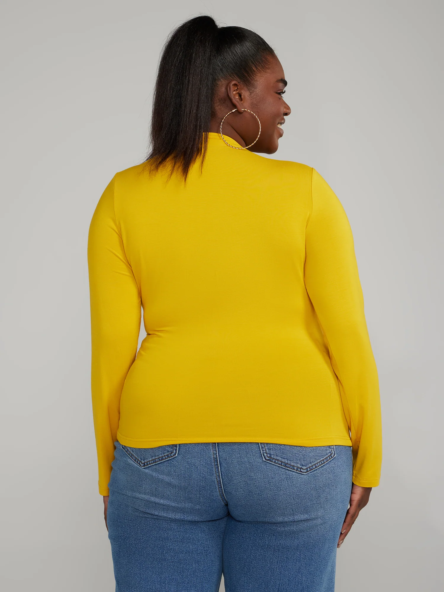 Asymmetrical Button-Detail Ruched Top - Image 3