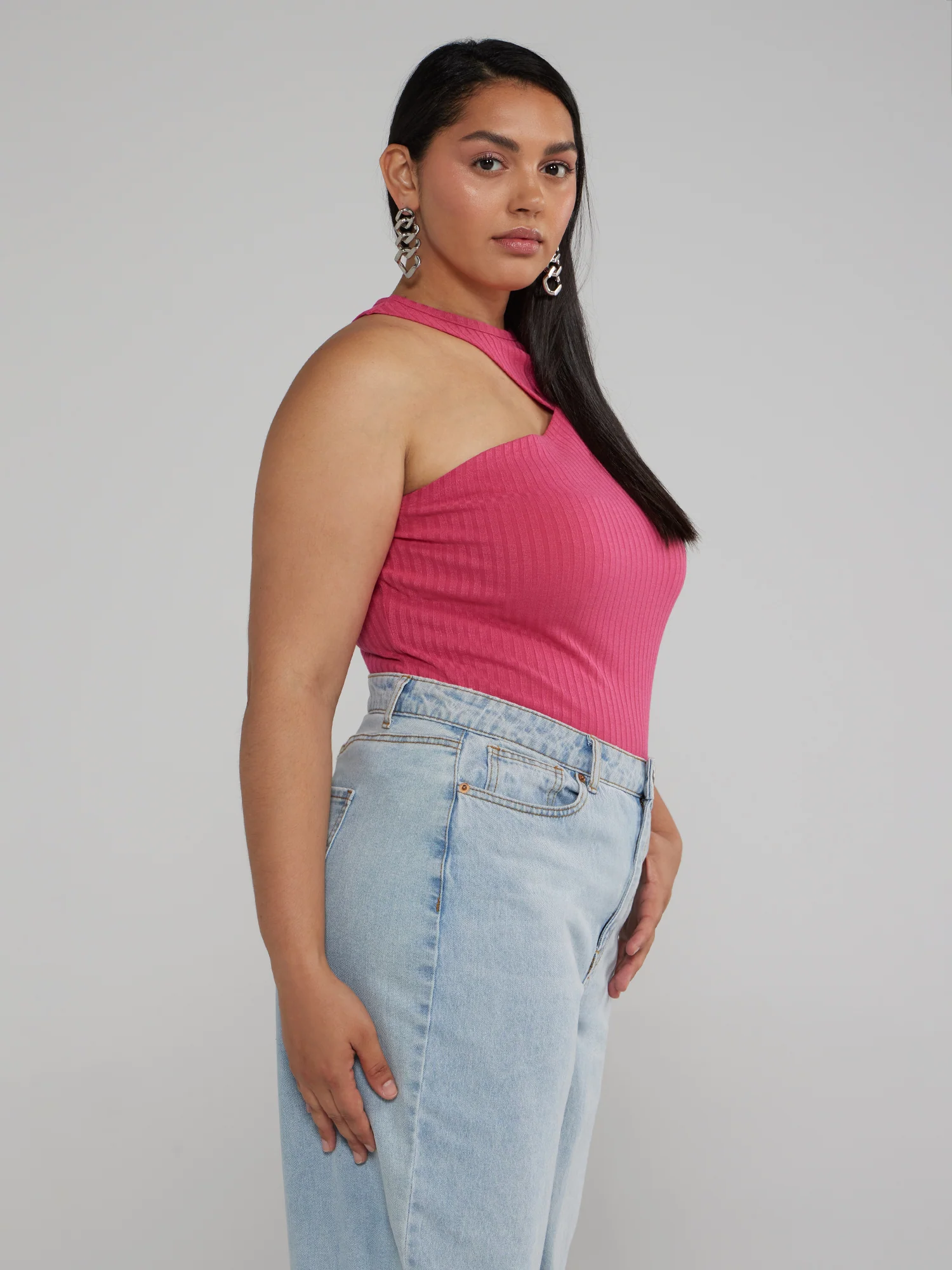 Asymmetrical One Sleeve Knit Top - Image 2