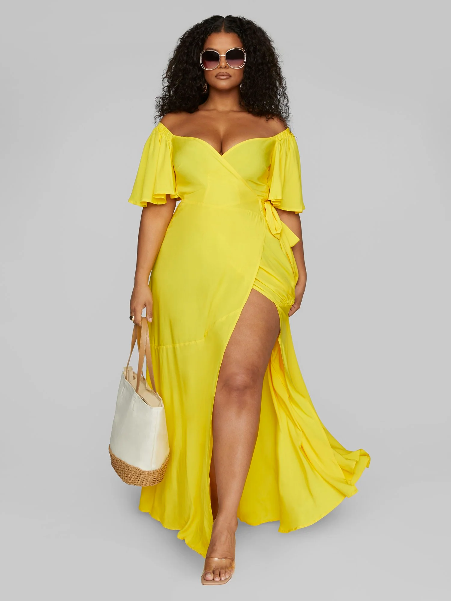 Athena Off The Shoulder Wrap Maxi Dress - Image 3