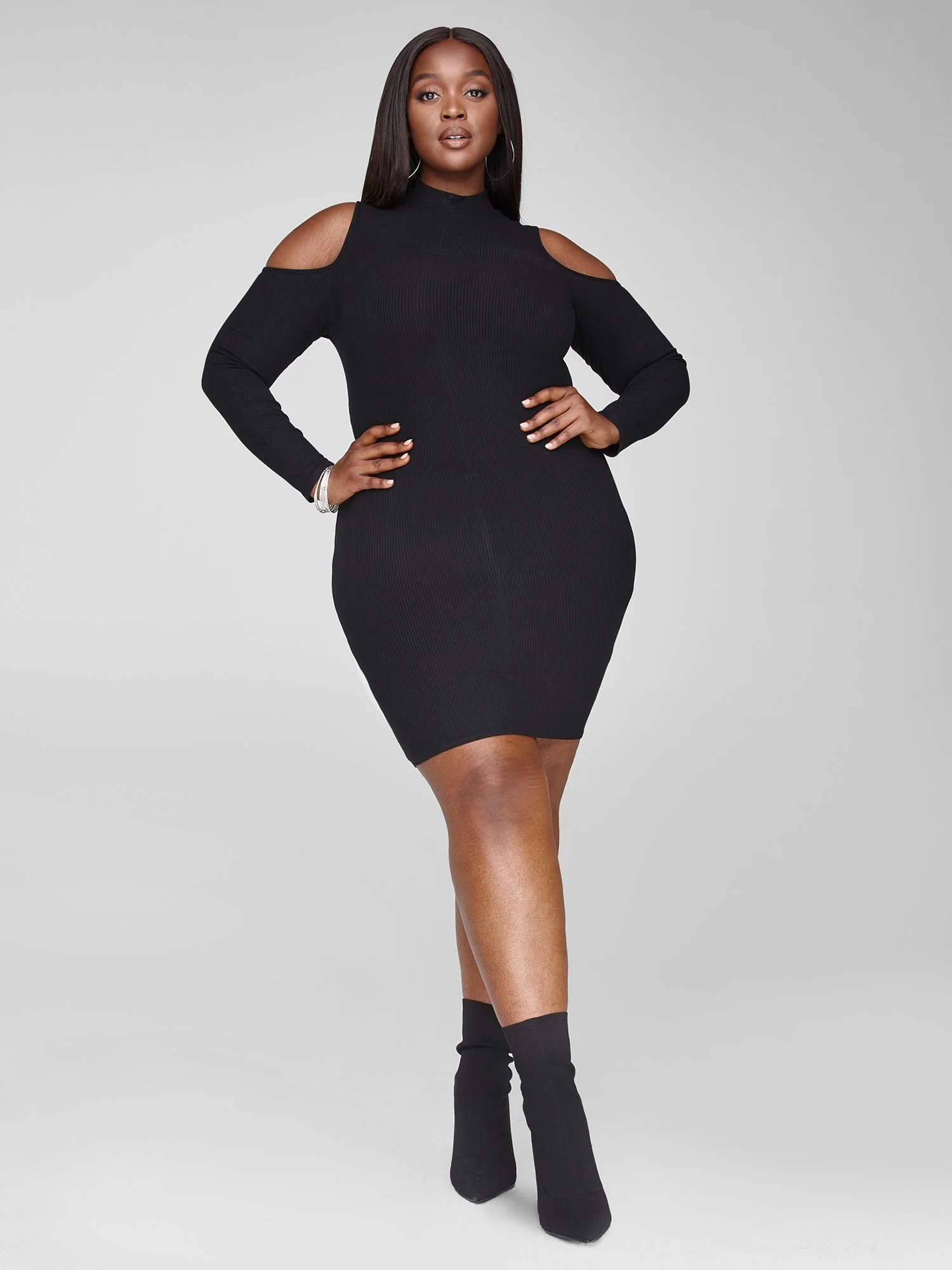Audrey Cold Shoulder Bodycon Dress - Image 3