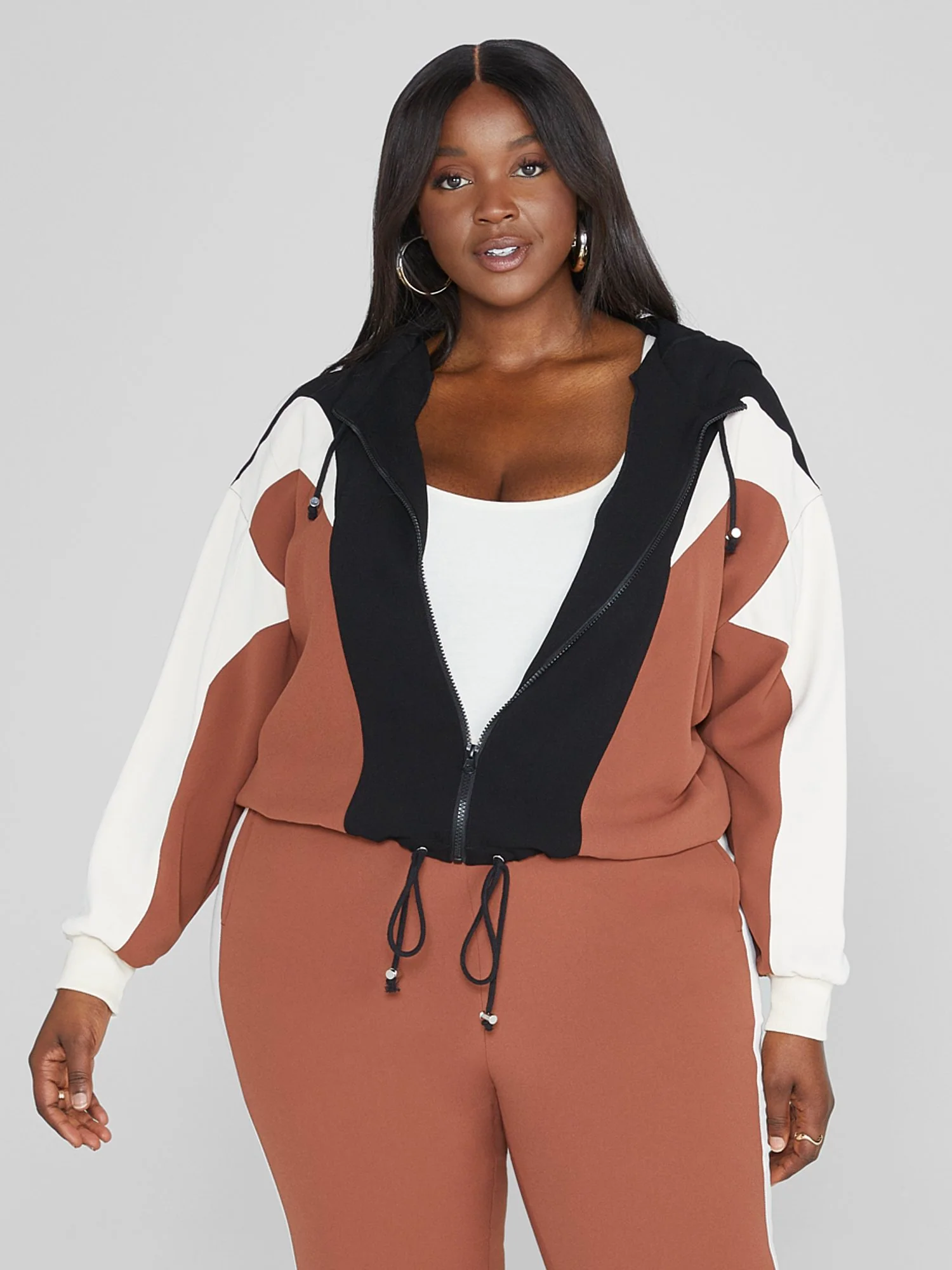 Audrina Colorblock Hooded Jacket - Image 2