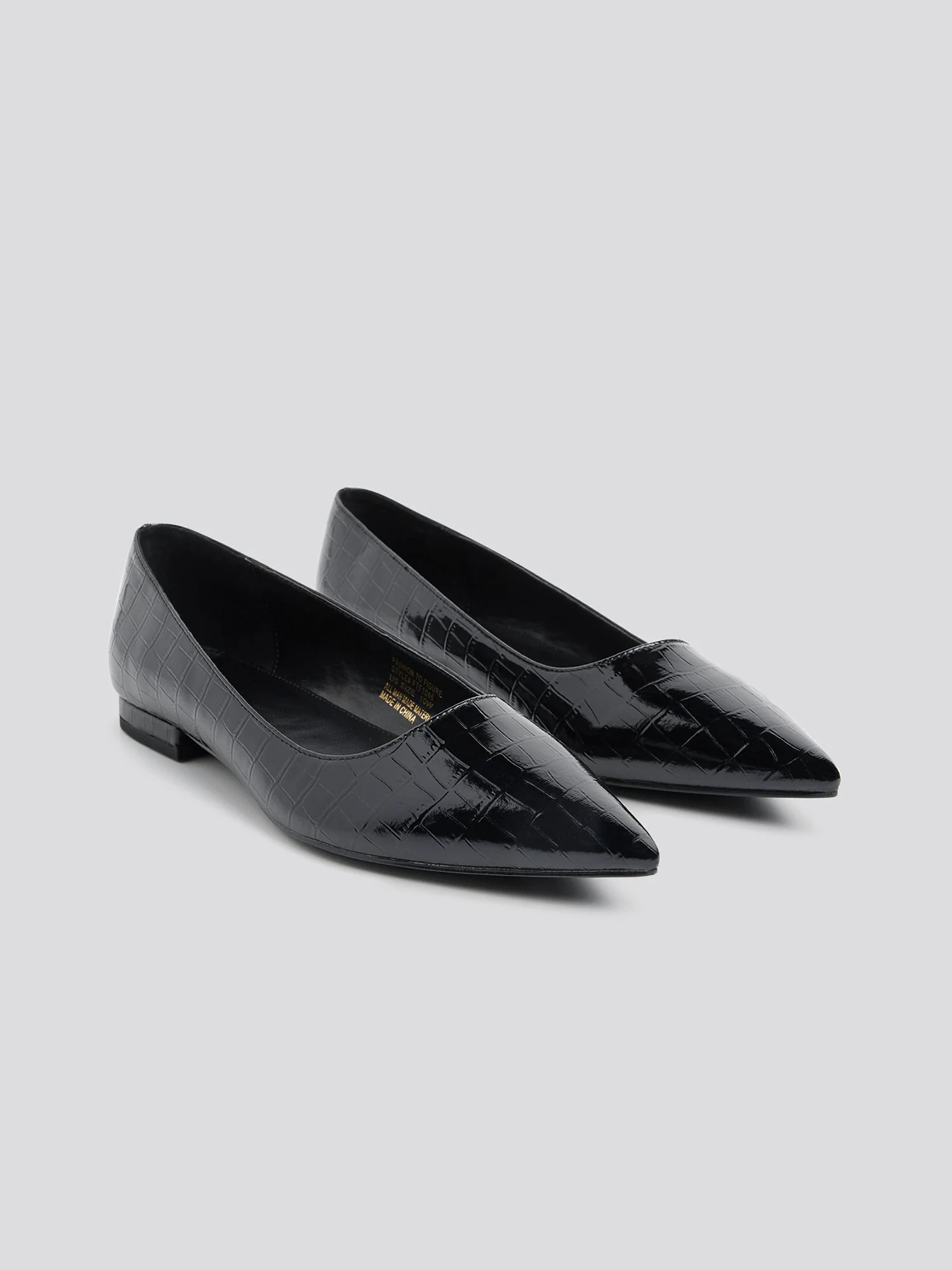 Bailey Wide Width Patent Leather Croc Flats - Image 3