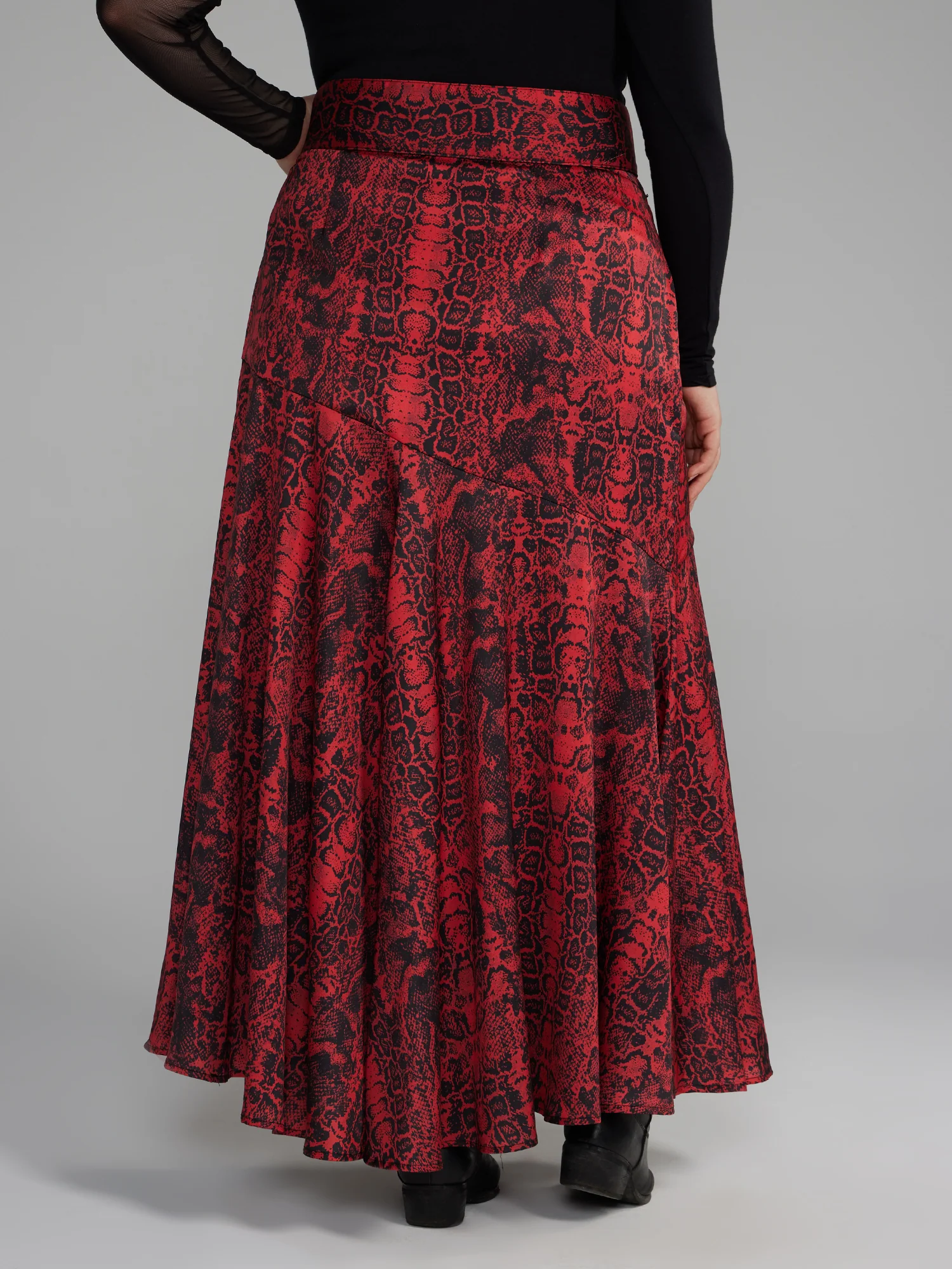 Belted Snake Print Maxi Skirt - Image 3