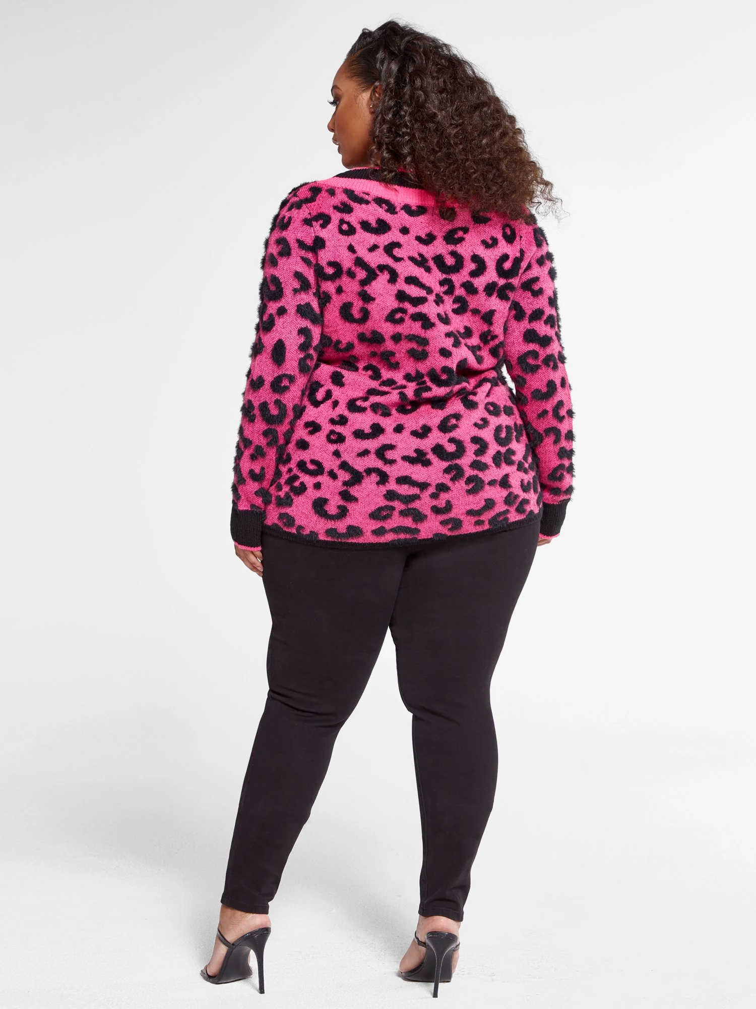 Bernadette V-neck Animal Print Pullover Sweater - Image 5