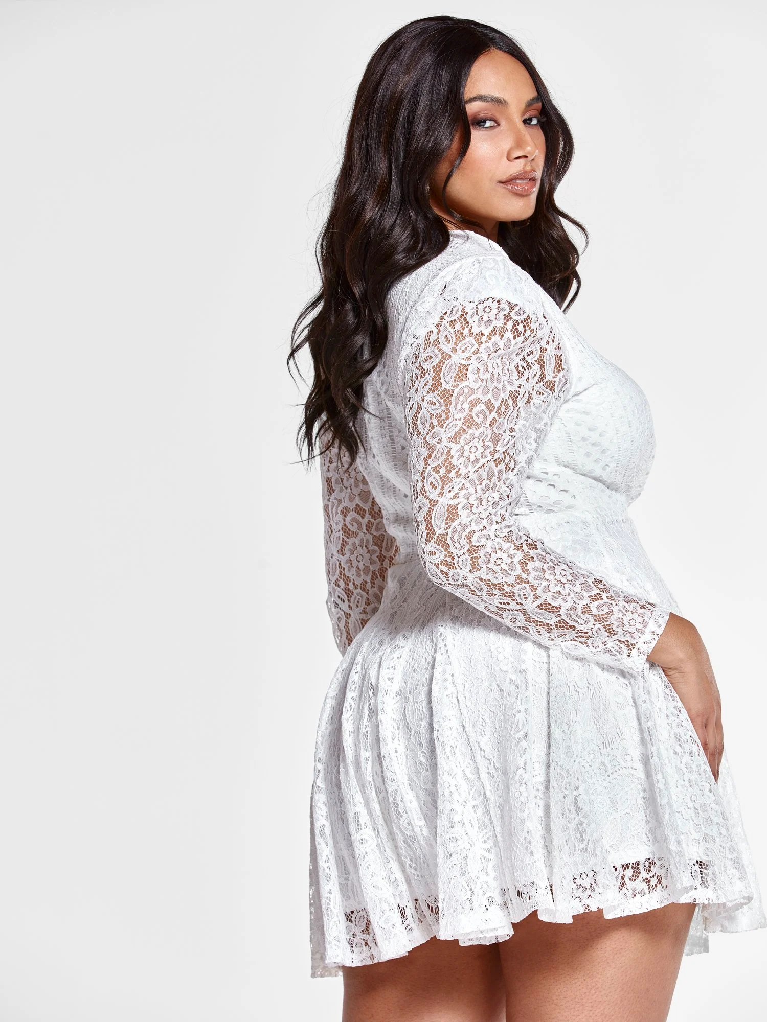 Bethany Twist Front Lace Dress - Image 3