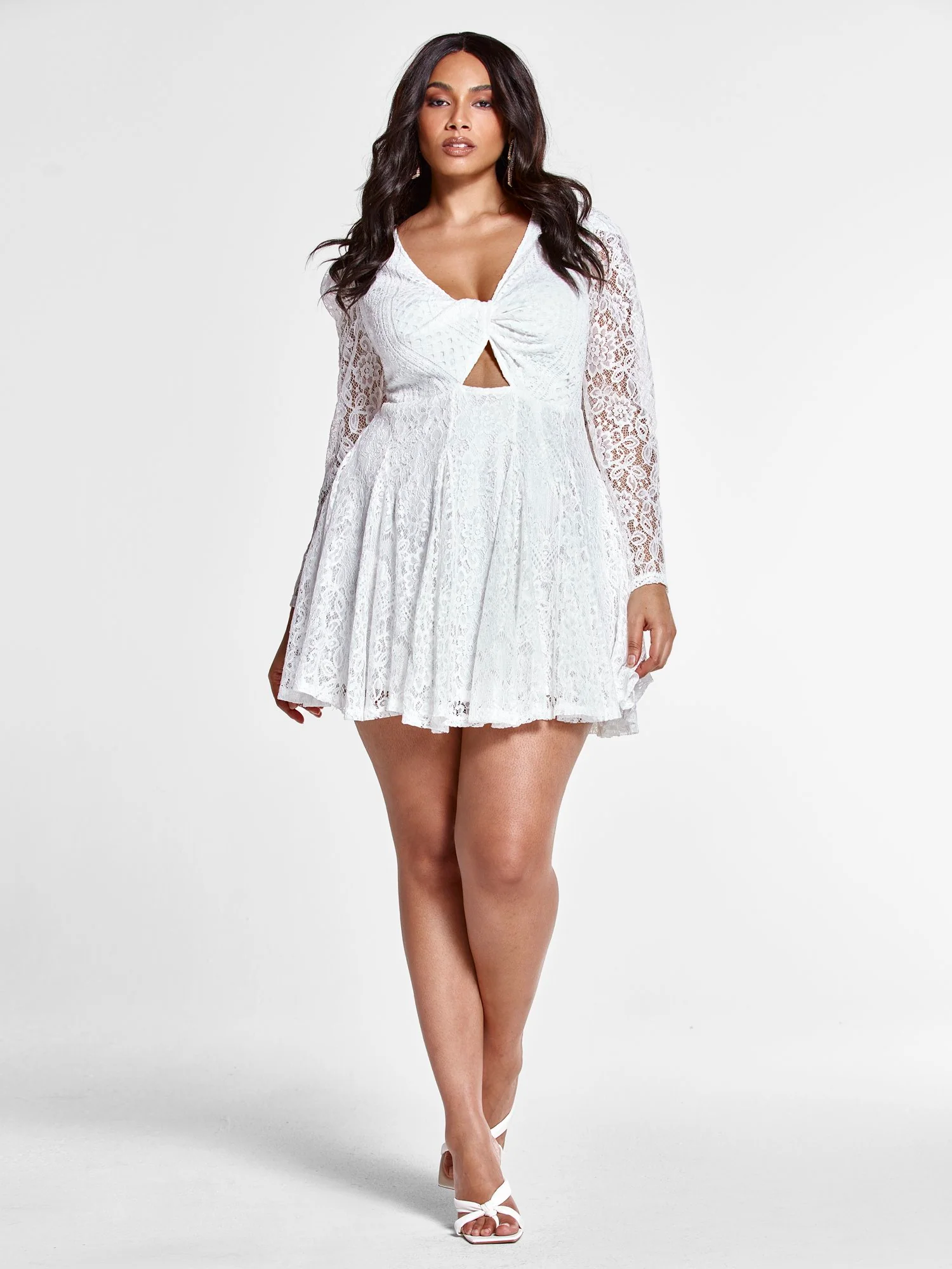 Bethany Twist Front Lace Dress - Image 4