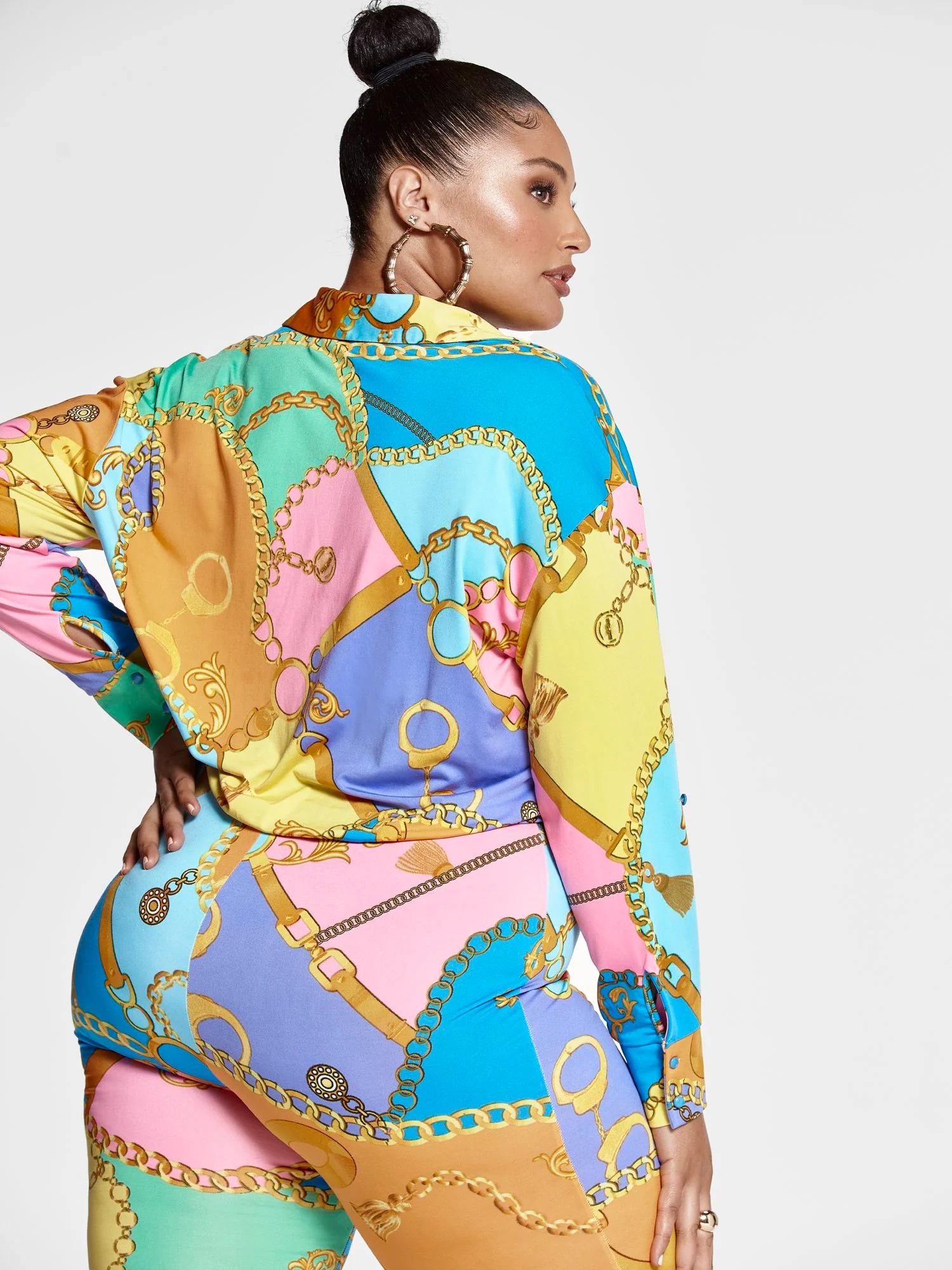 Bianca Chain Print Colorblock Jumpsuit - Image 5