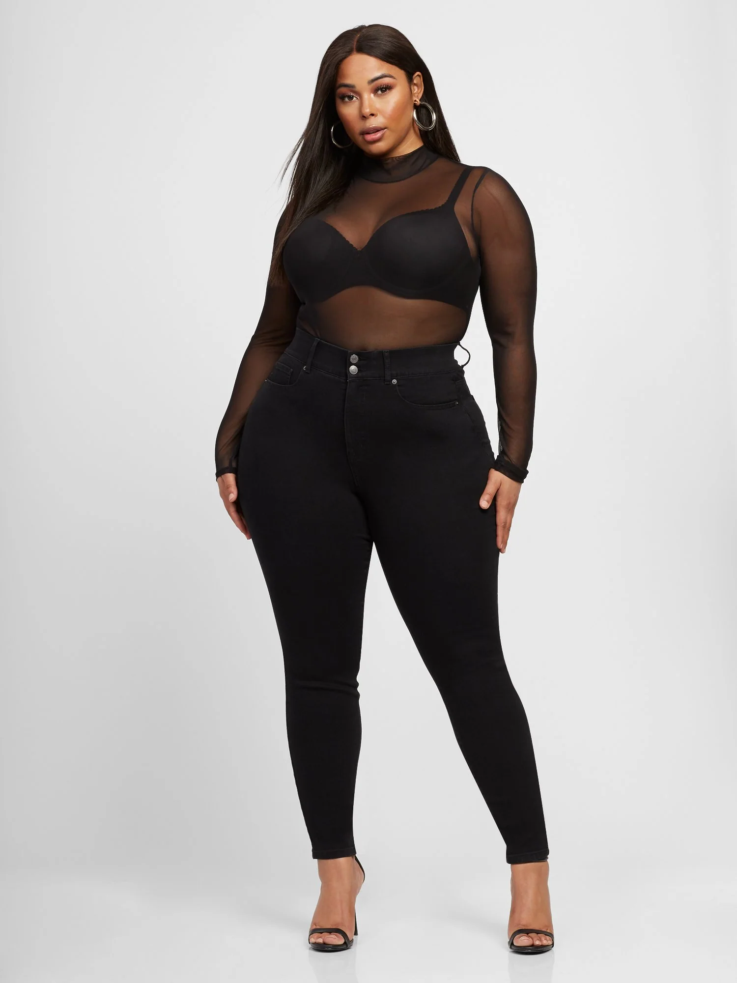 Black Curvy Fit Skinny Jeans - Image 3
