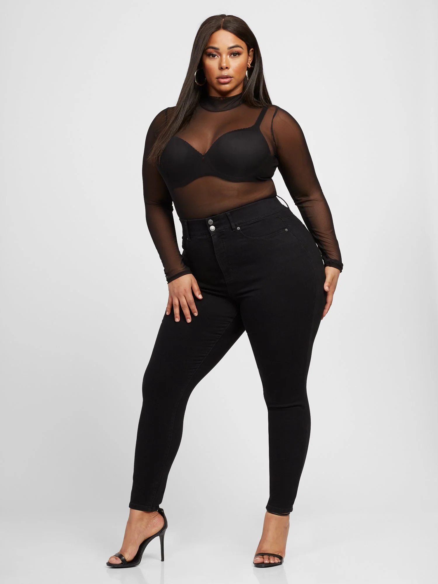Black Curvy Fit Skinny Jeans - Image 5