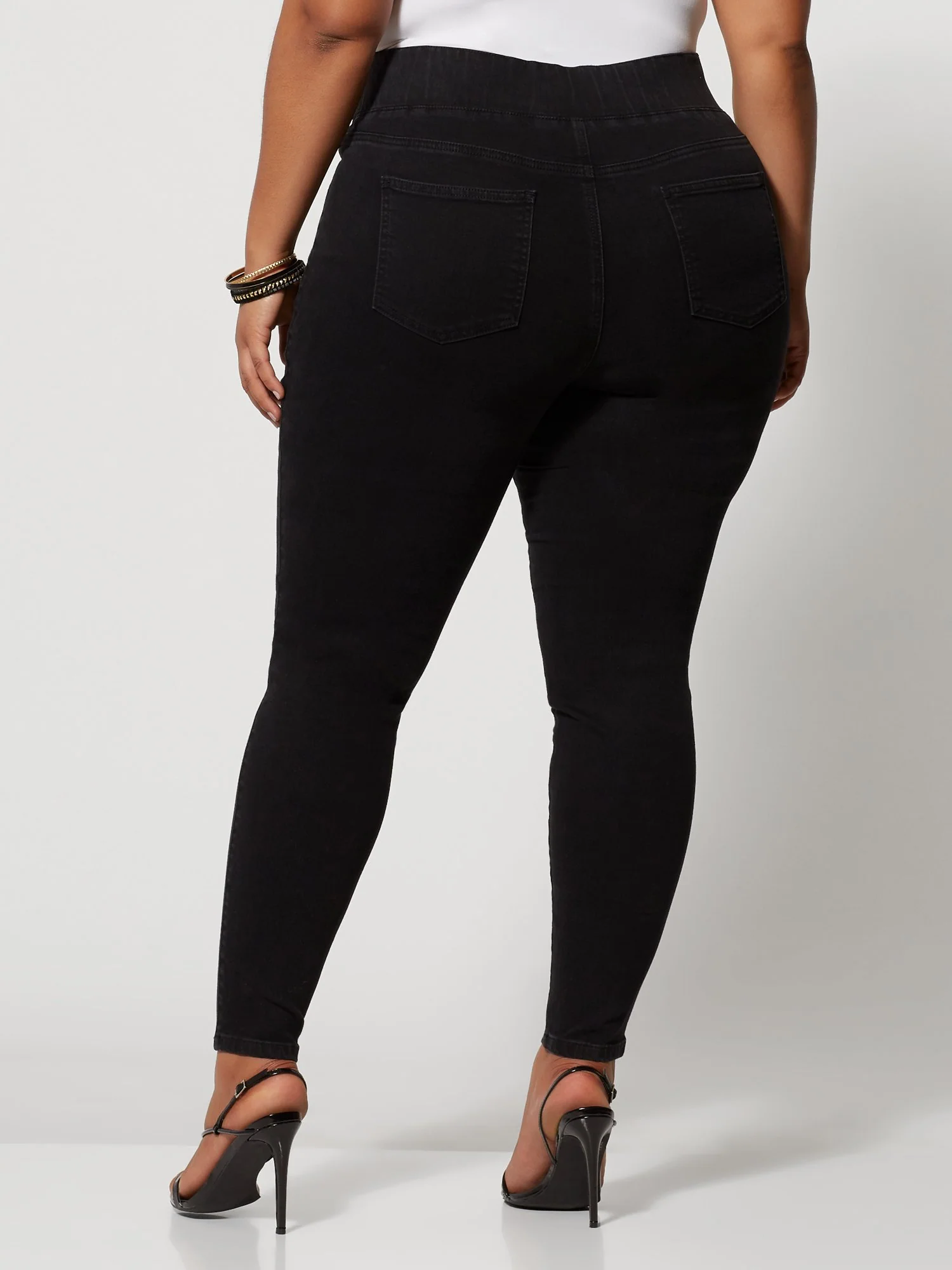 Black High-Rise Destructed Jeggings - Short Inseam - Image 3