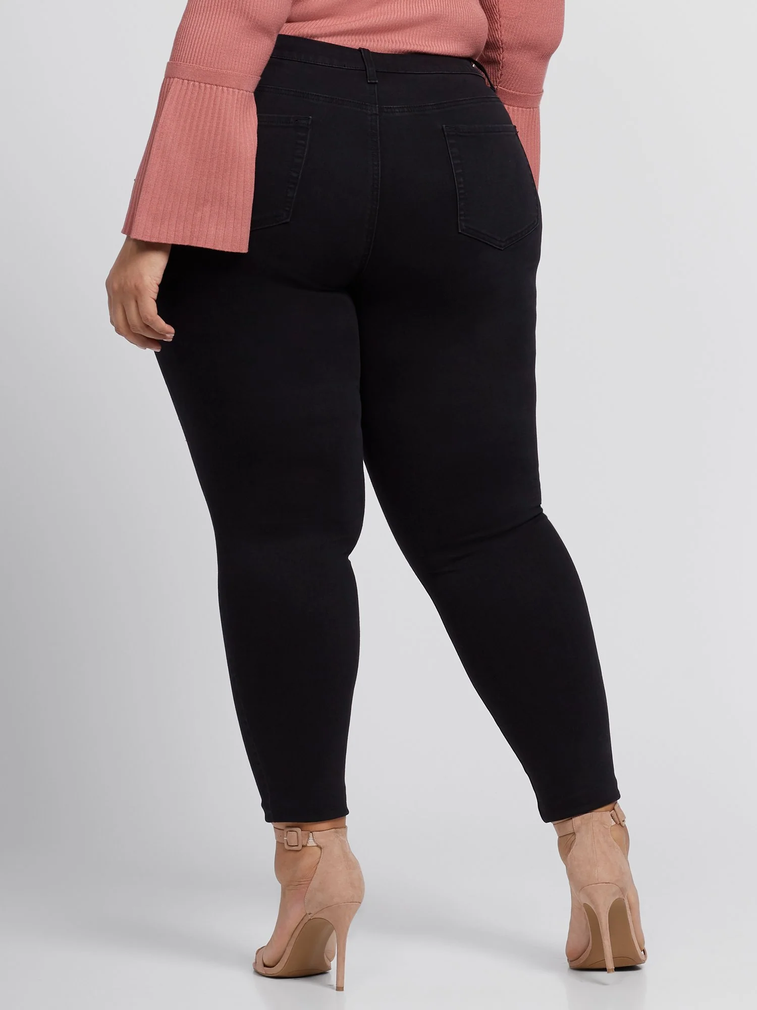 Black Mid-Rise Super Destructed Skinny Jeans - Image 3