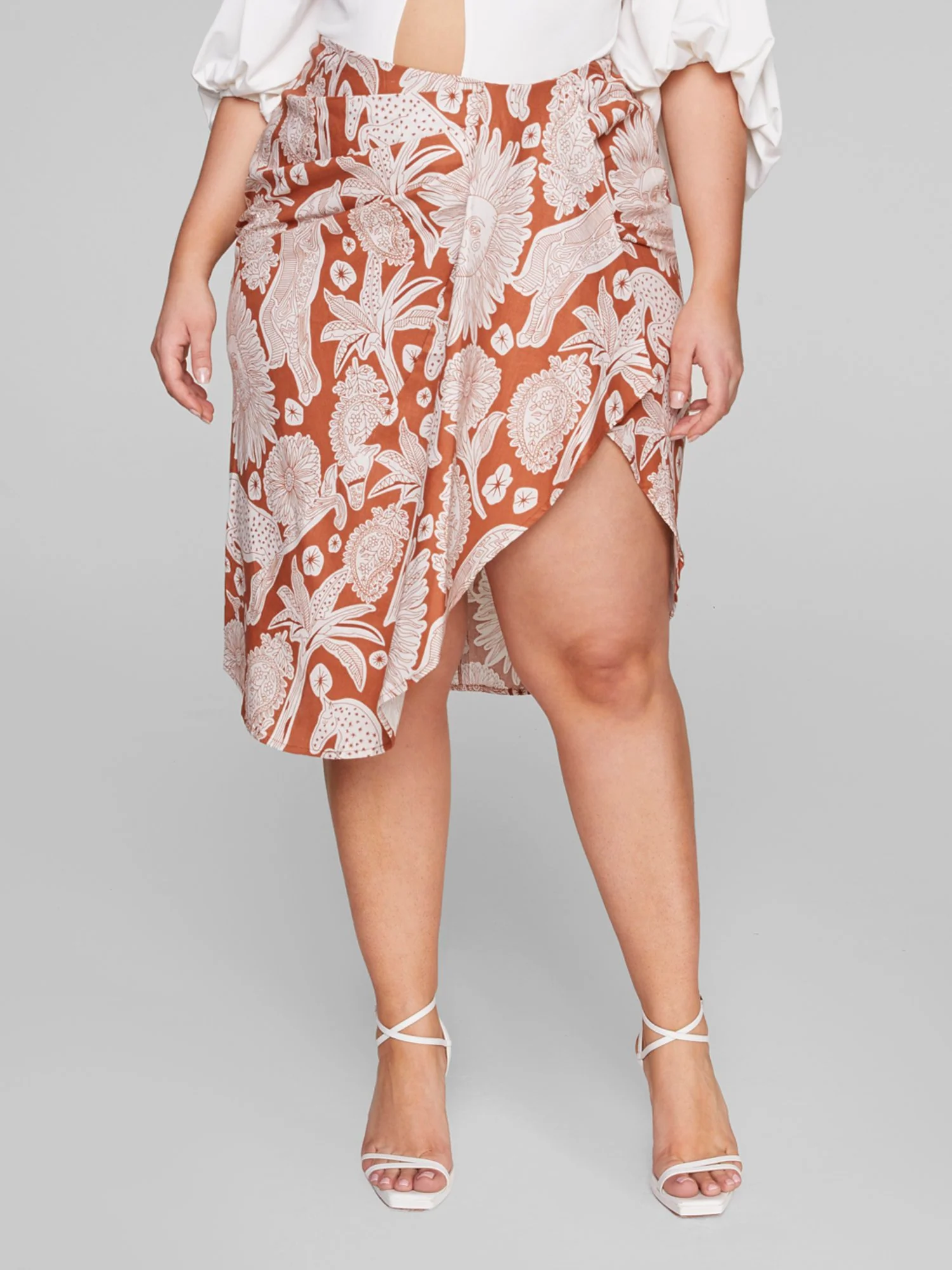 Blythe Faux Wrap Printed Skirt - Image 2