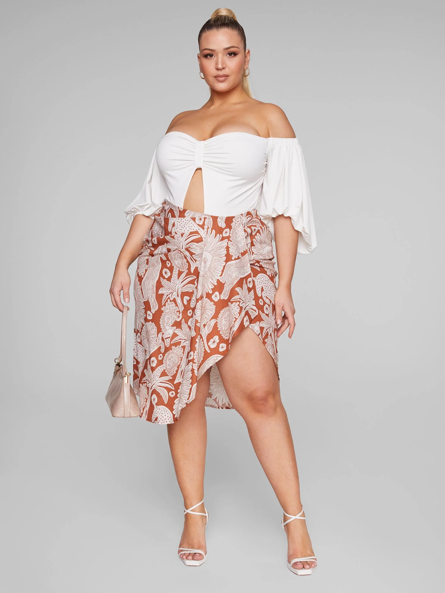 Blythe Faux Wrap Printed Skirt - Image 3