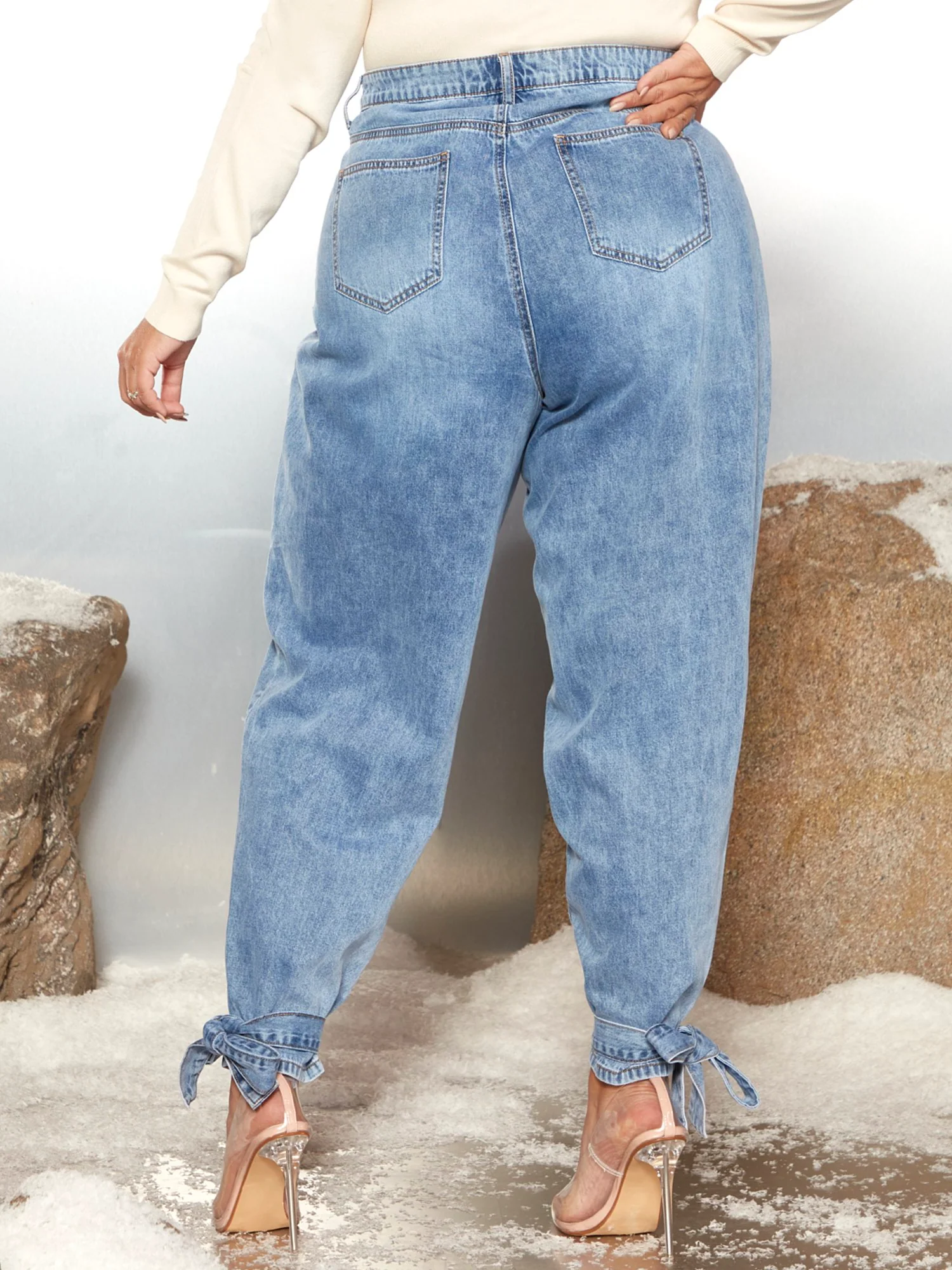 Bonnie Tapered Boyfriend Jeans with Ankle Ties - Garnerstyle x FTF - Image 4