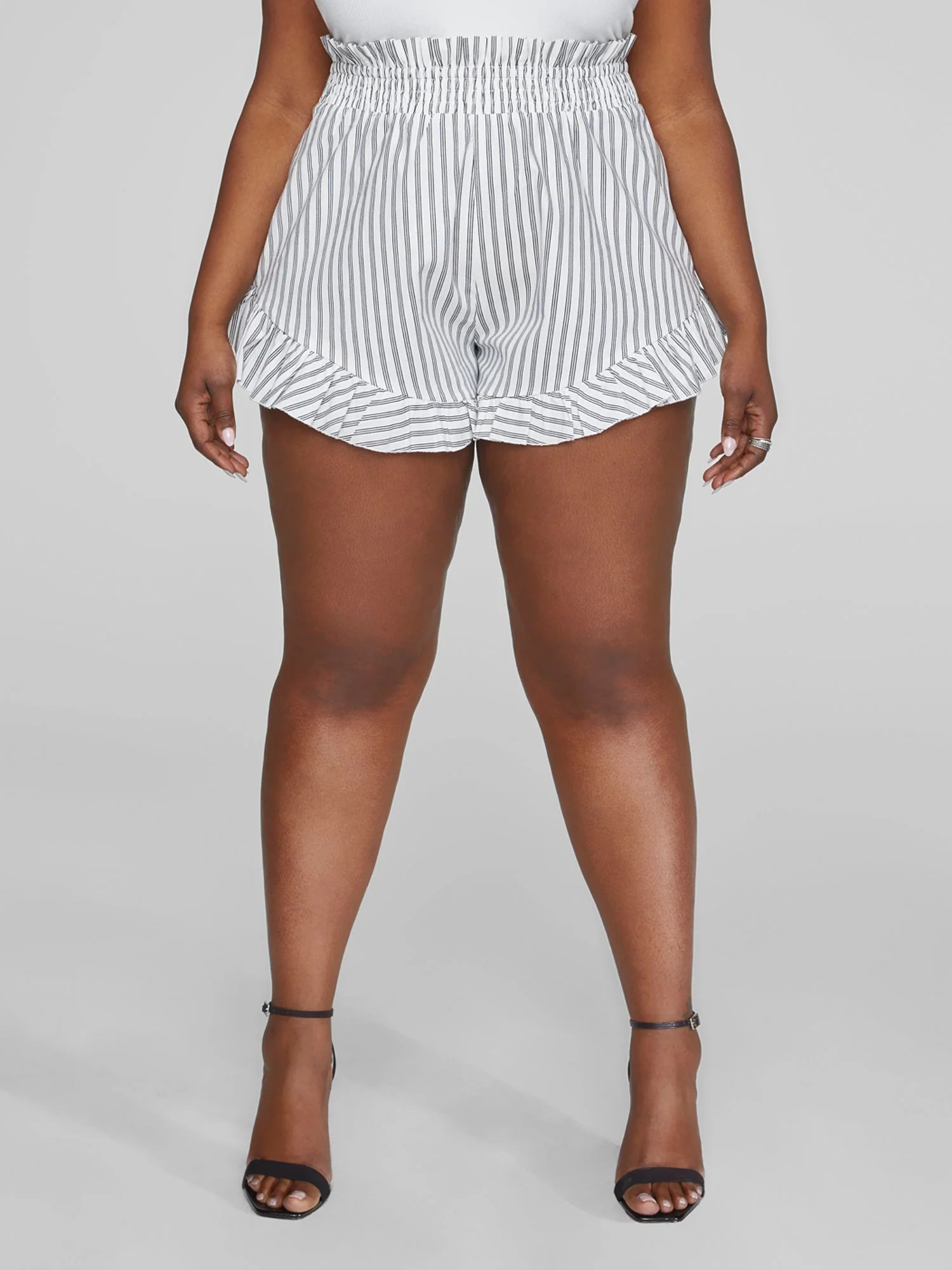 Brandi Striped Ruffle Hem Shorts - Image 2