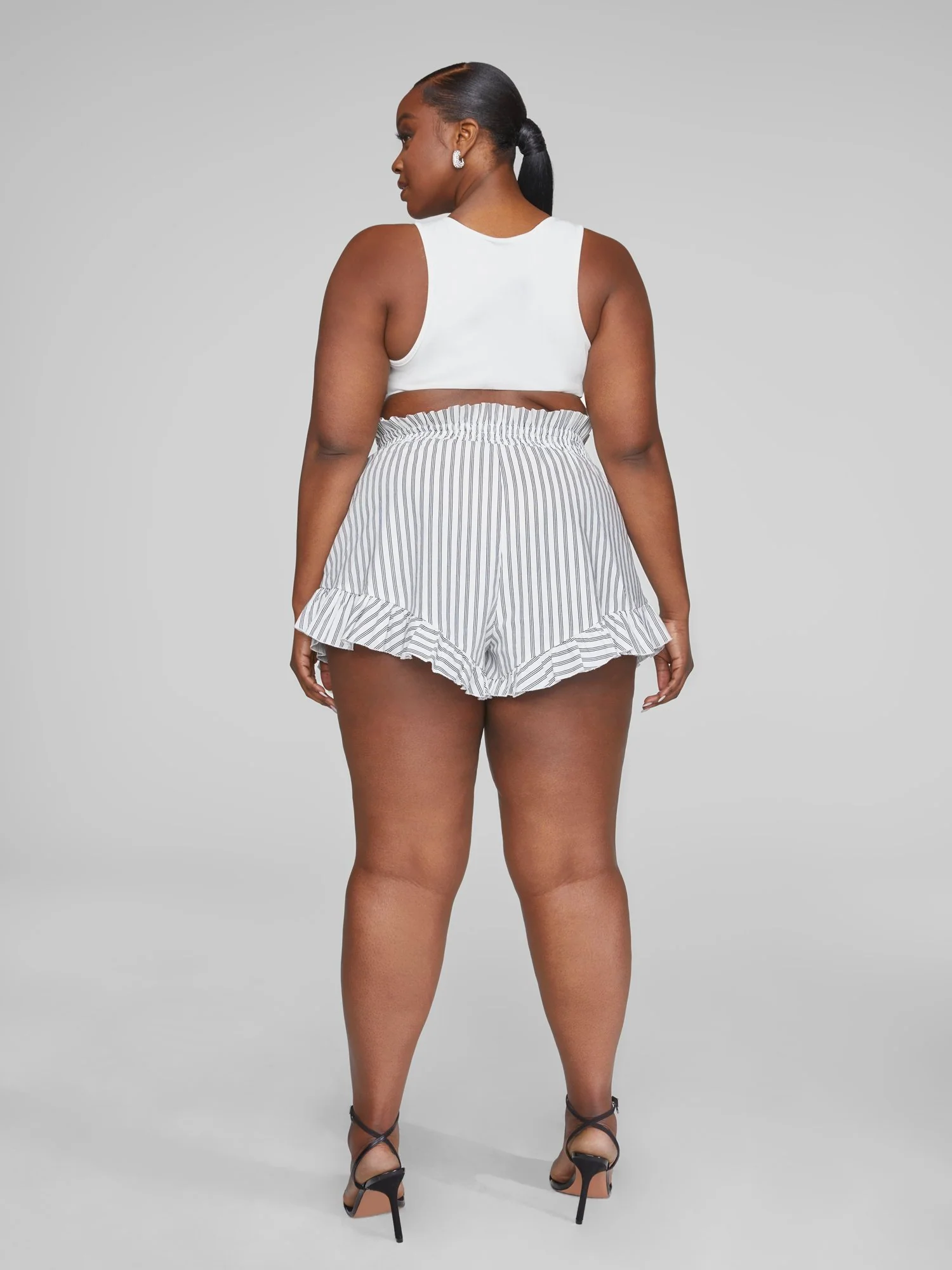 Brandi Striped Ruffle Hem Shorts - Image 4