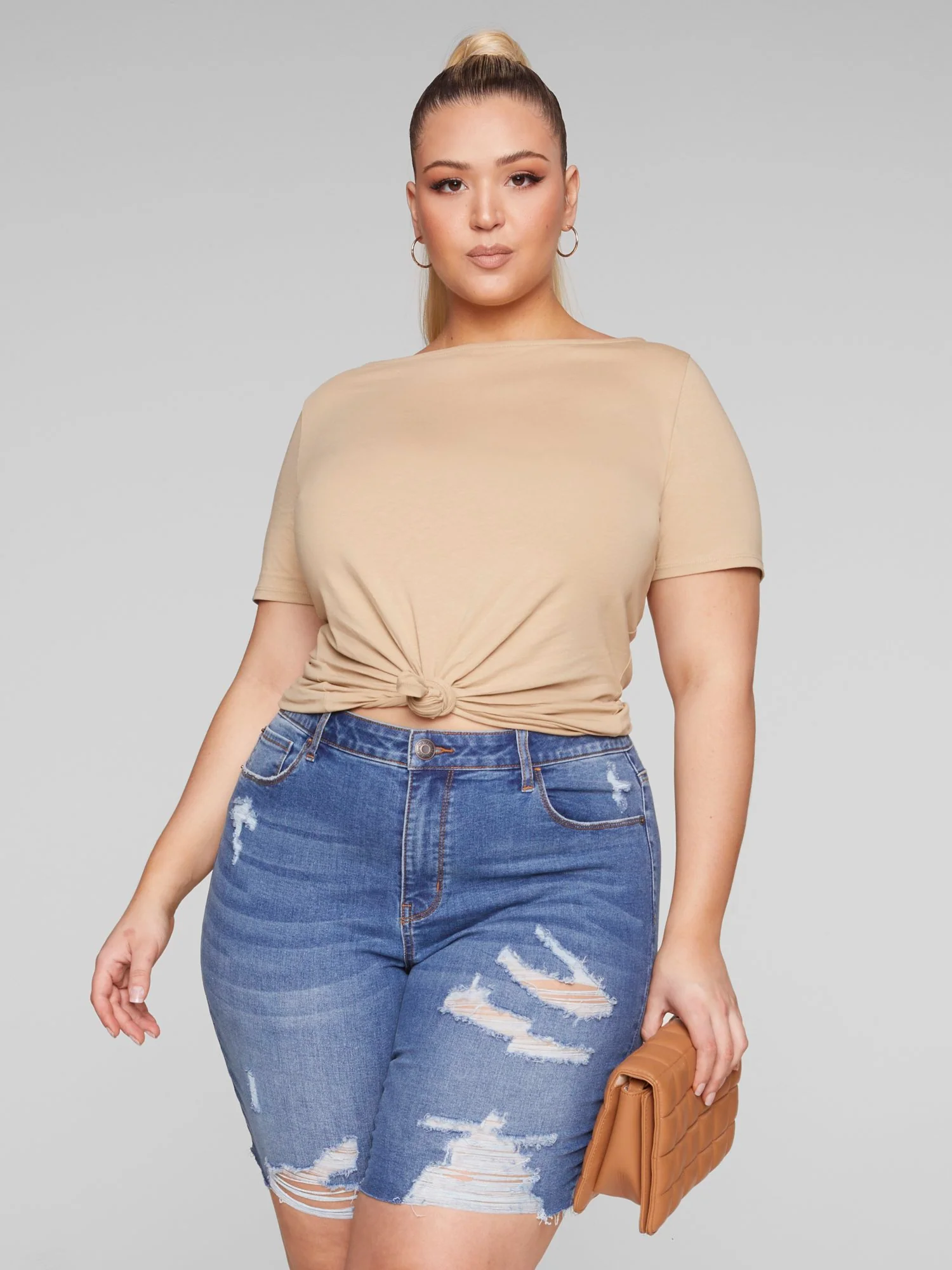 Brielle Bateau Neck Knit Tee - Image 5