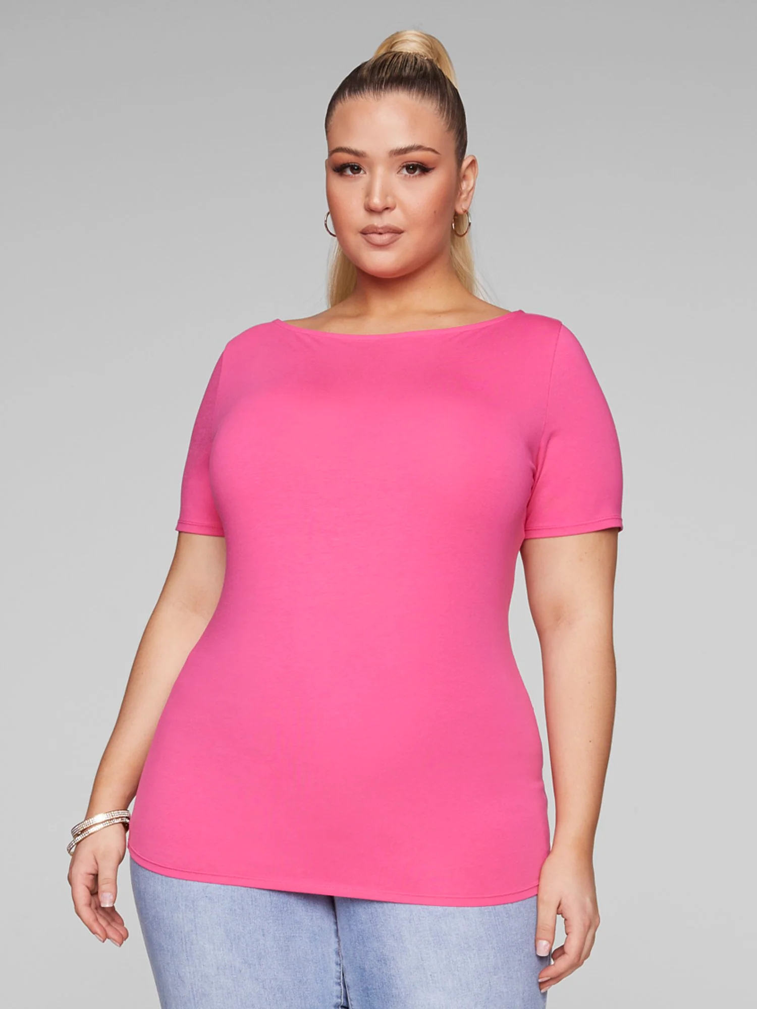Brielle Bateau Neck Knit Tee - Image 7