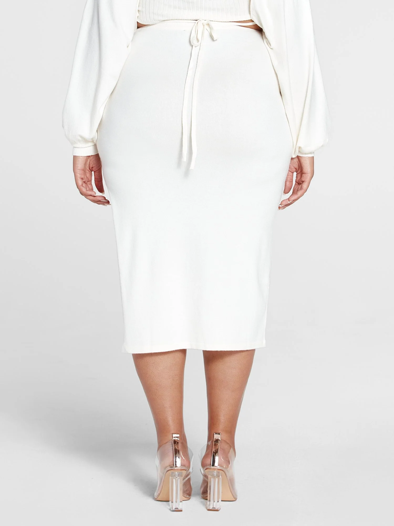 Brigitte Ribbed Knit Cutout Midi Skirt - Image 3