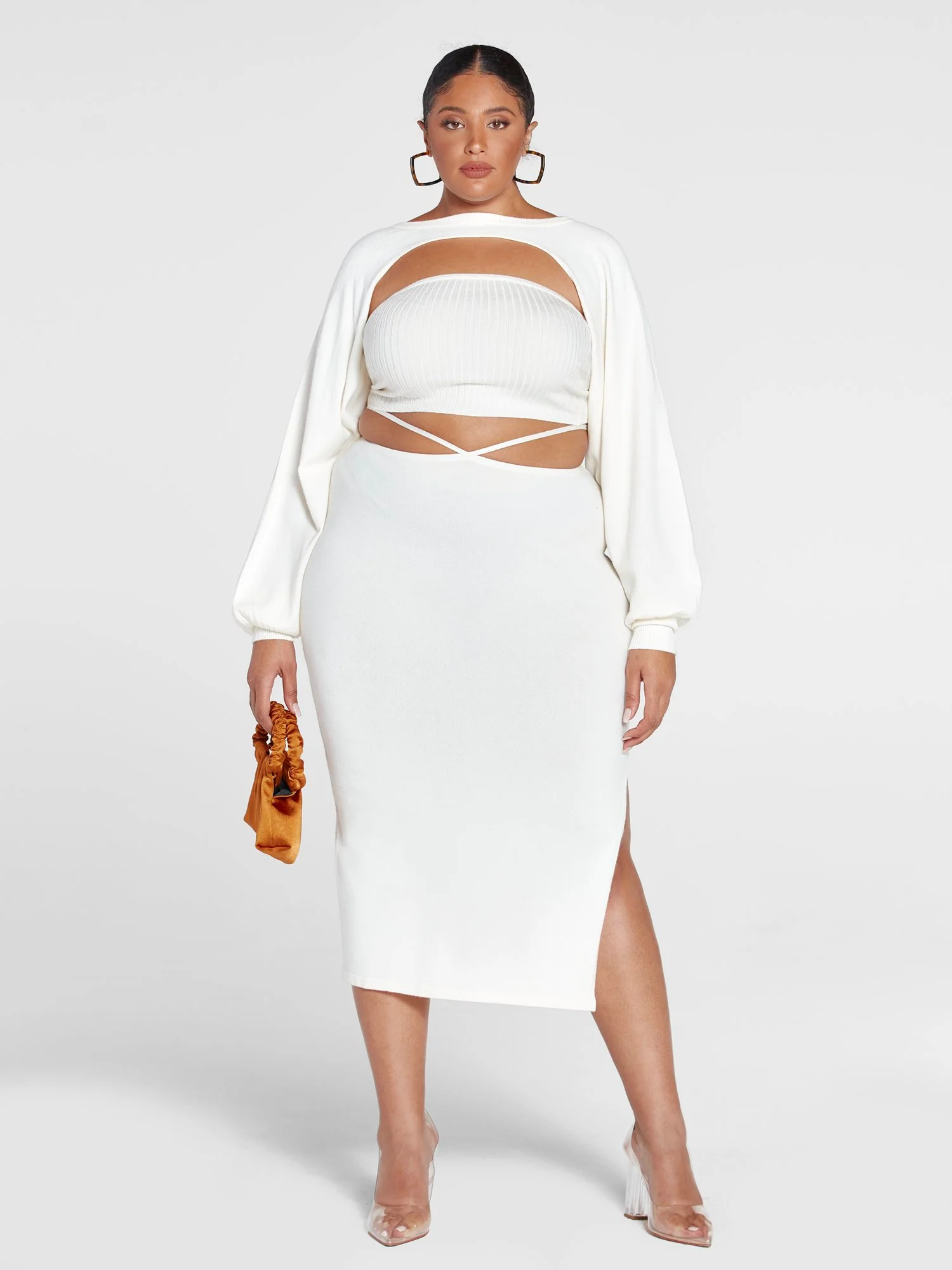 Brigitte Ribbed Knit Cutout Midi Skirt - Image 4