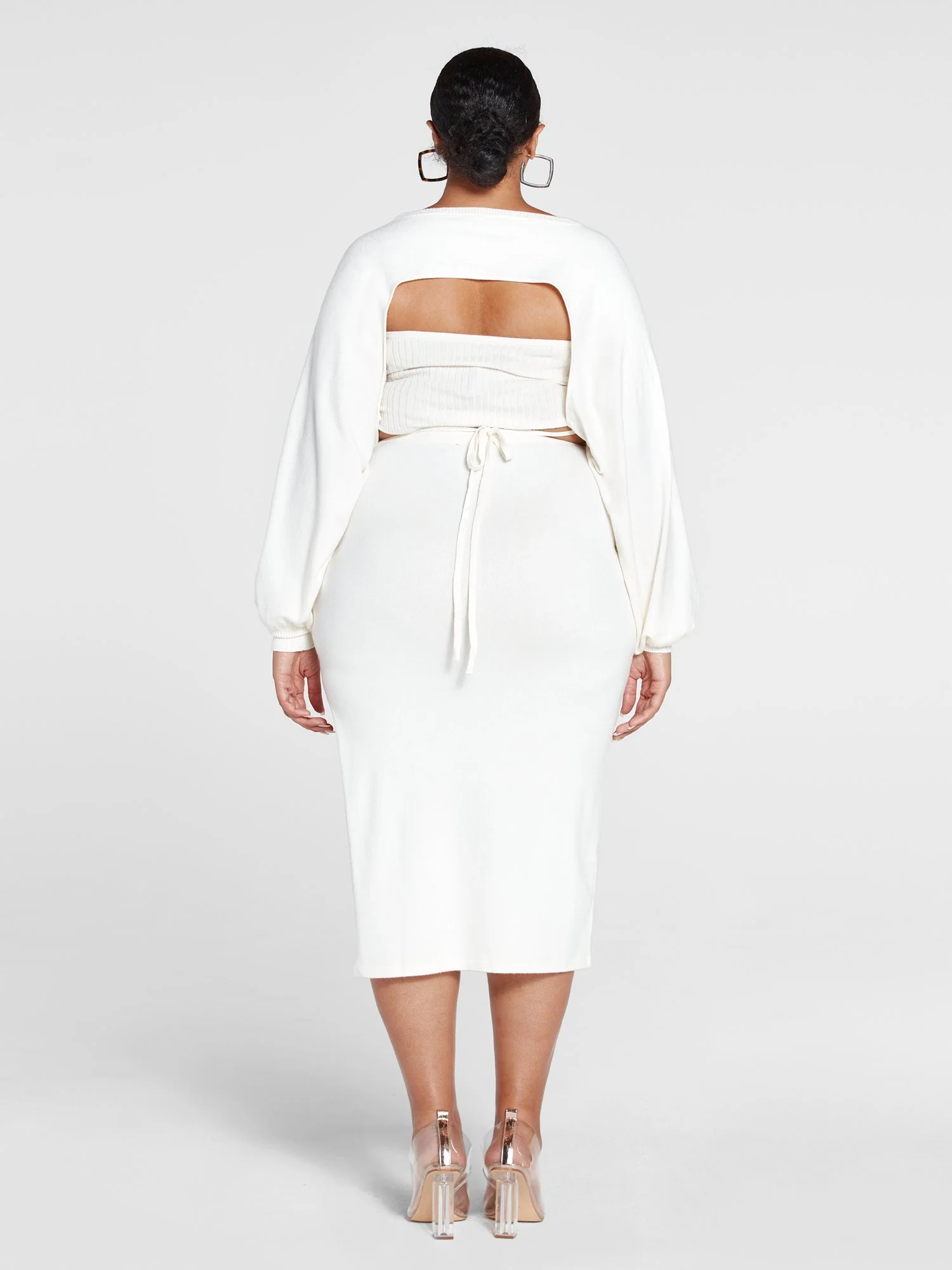 Brigitte Ribbed Knit Cutout Midi Skirt - Image 5
