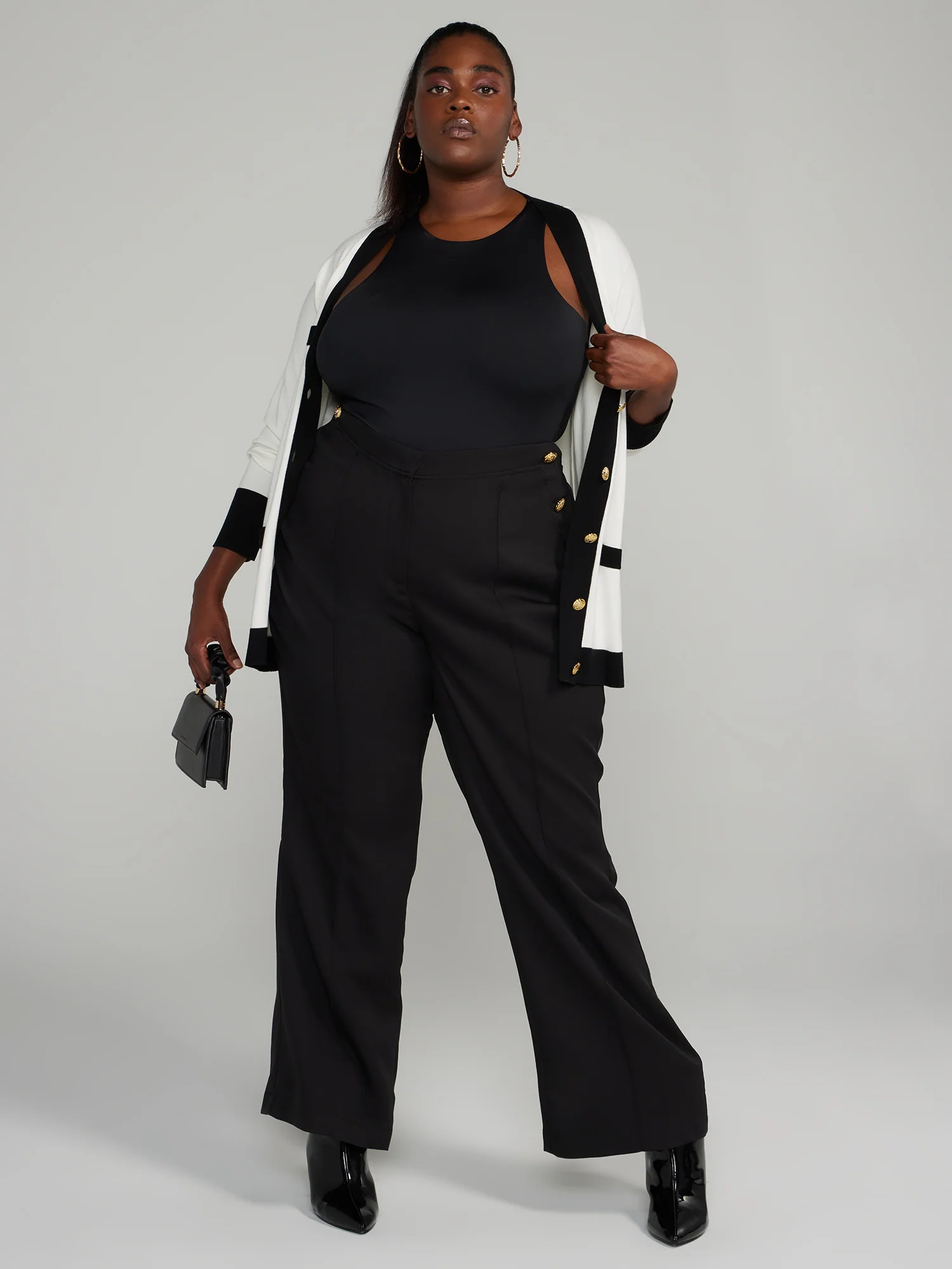 Button-Front Piped Cardigan - Image 4