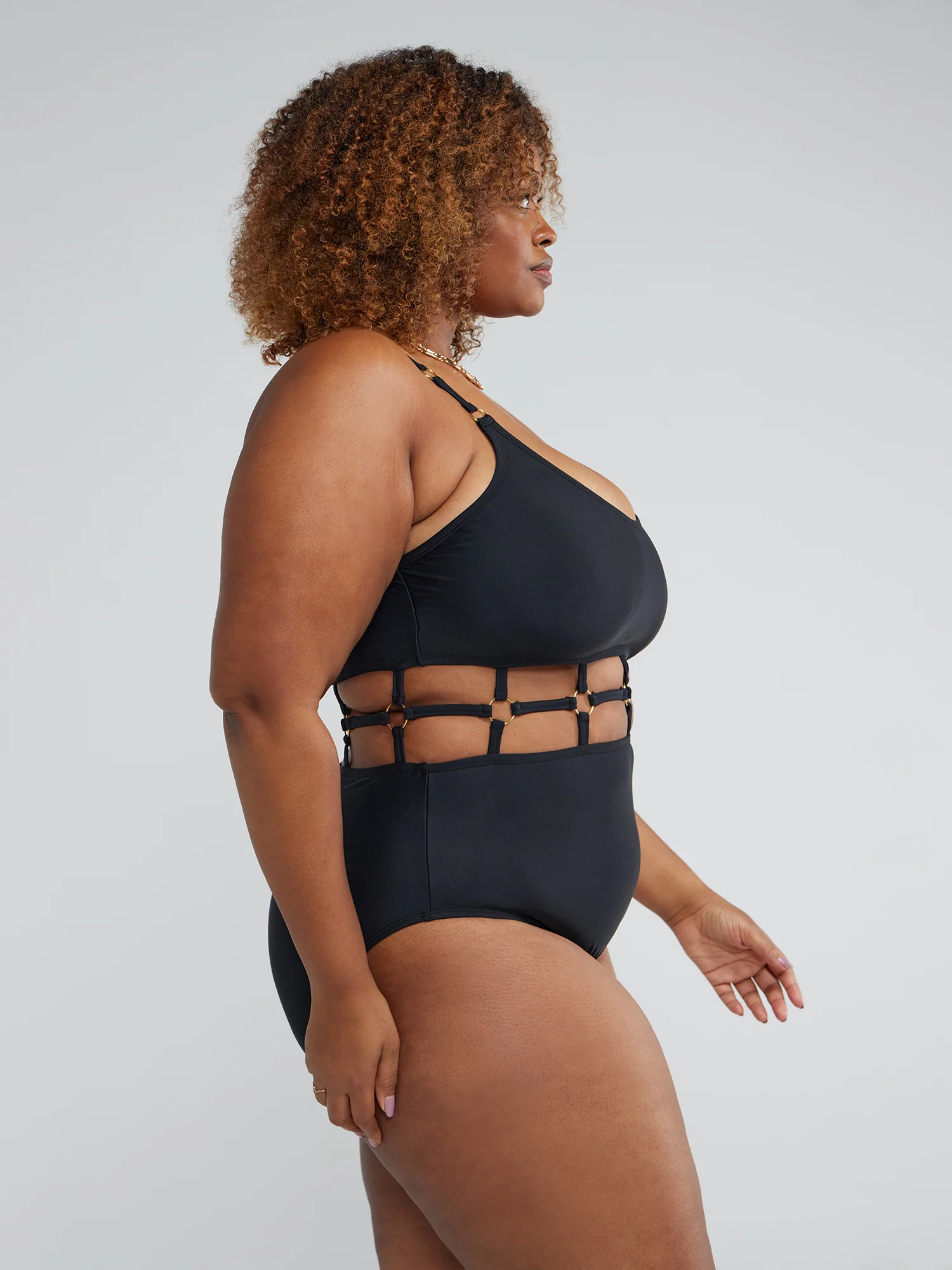 Caged Detail One-Piece Swimsuit - Image 2