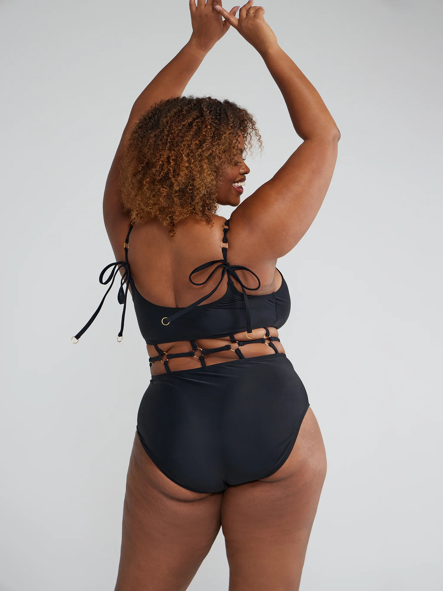 Caged Detail One-Piece Swimsuit - Image 3