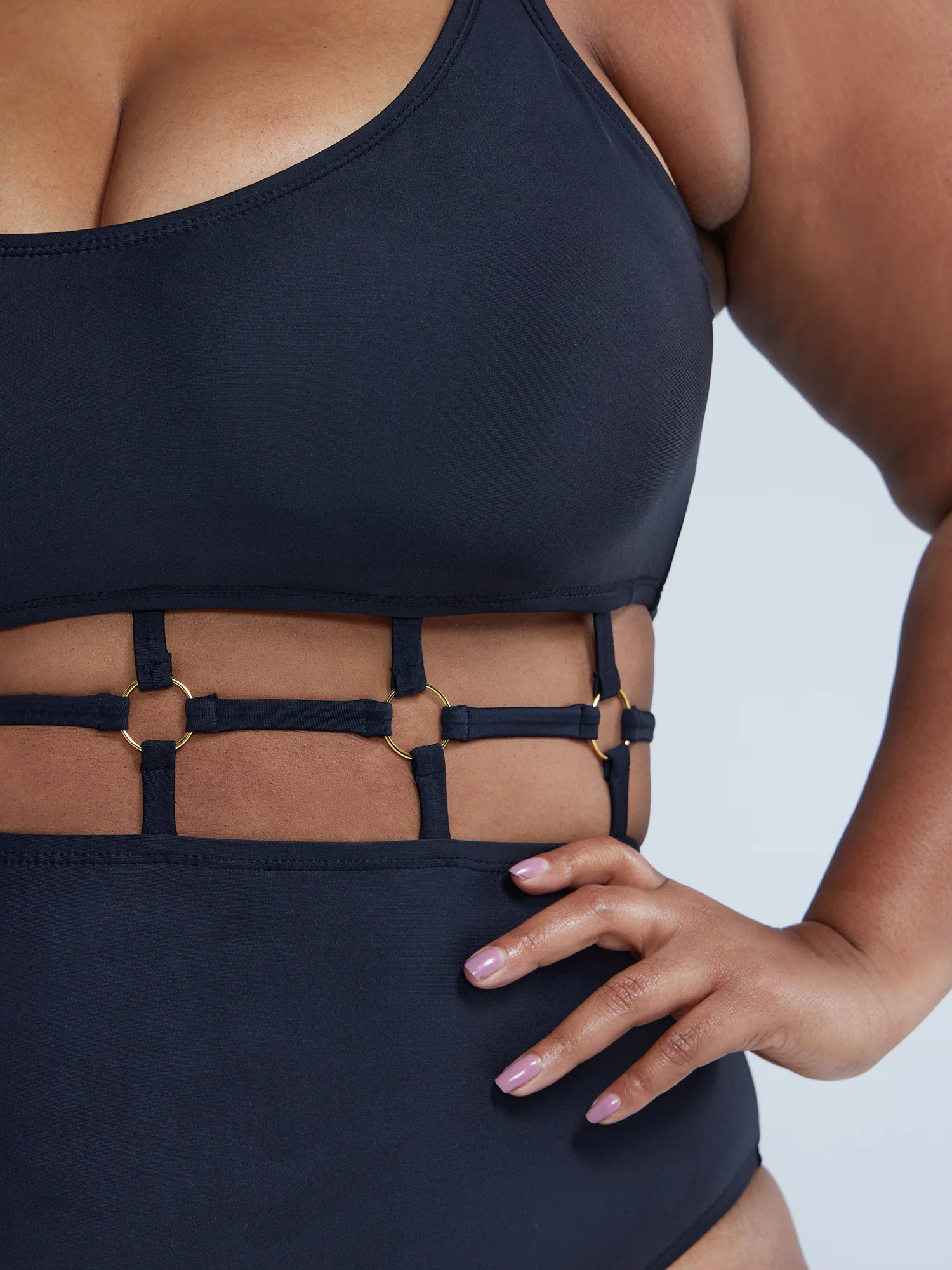 Caged Detail One-Piece Swimsuit - Image 4