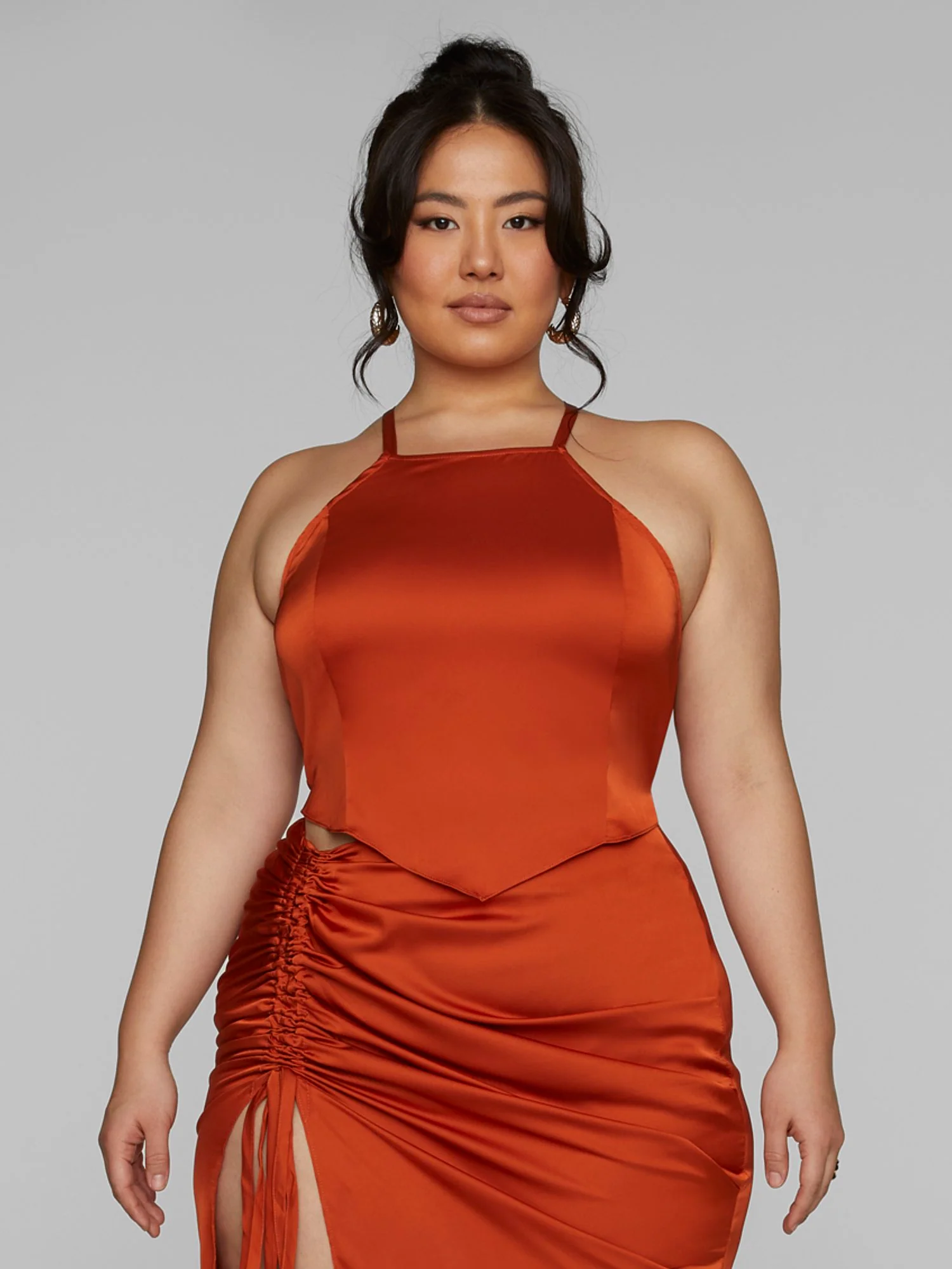 Calista Tie Back Satin Top - Image 2