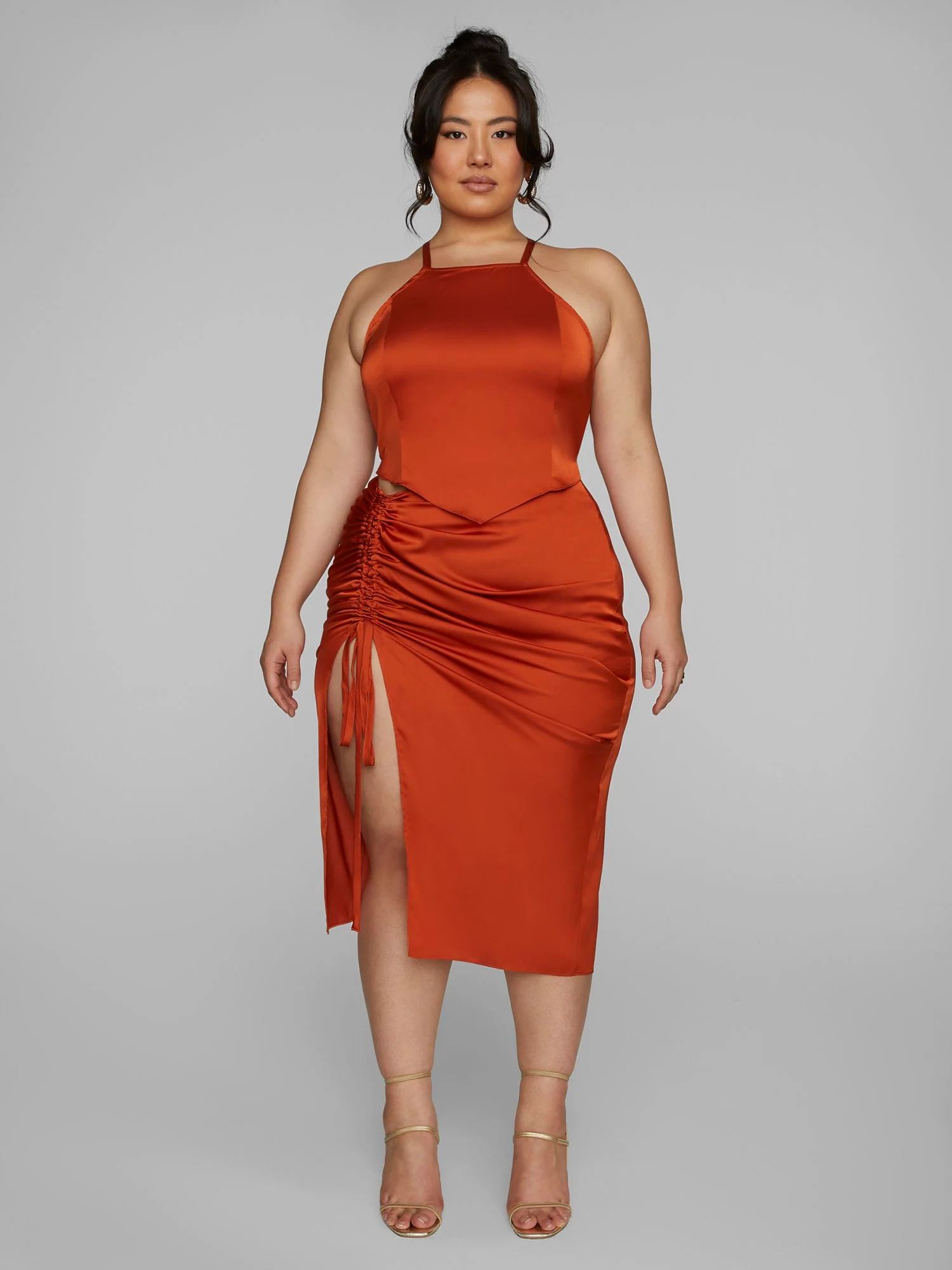 Calista Tie Back Satin Top - Image 3