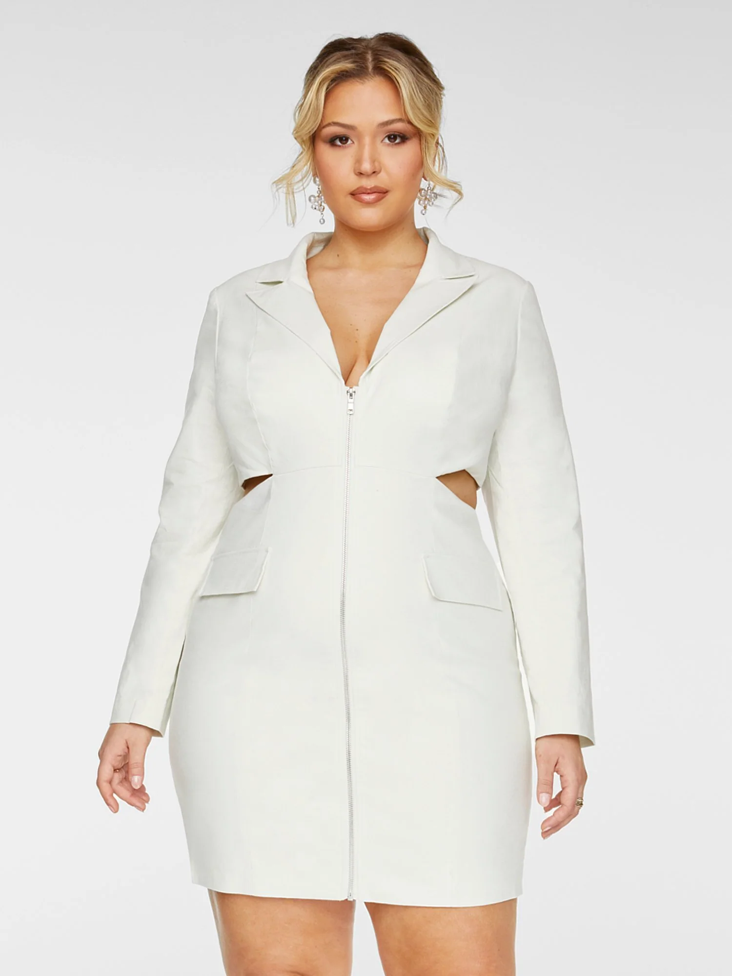 Camella Linen Cutout Blazer Dress - Image 2