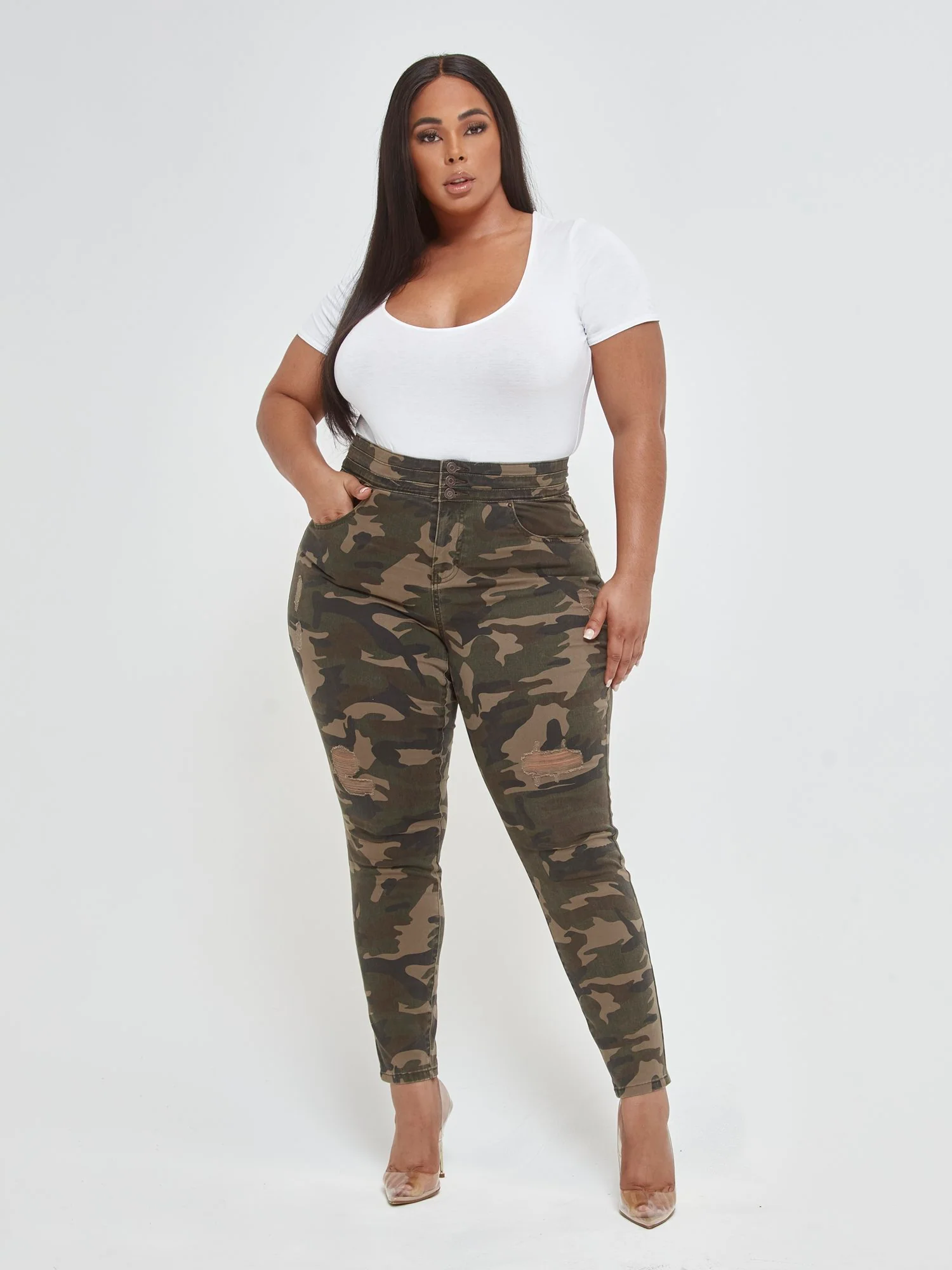 Camo Triple Stack High-Waist Jeans - Image 4