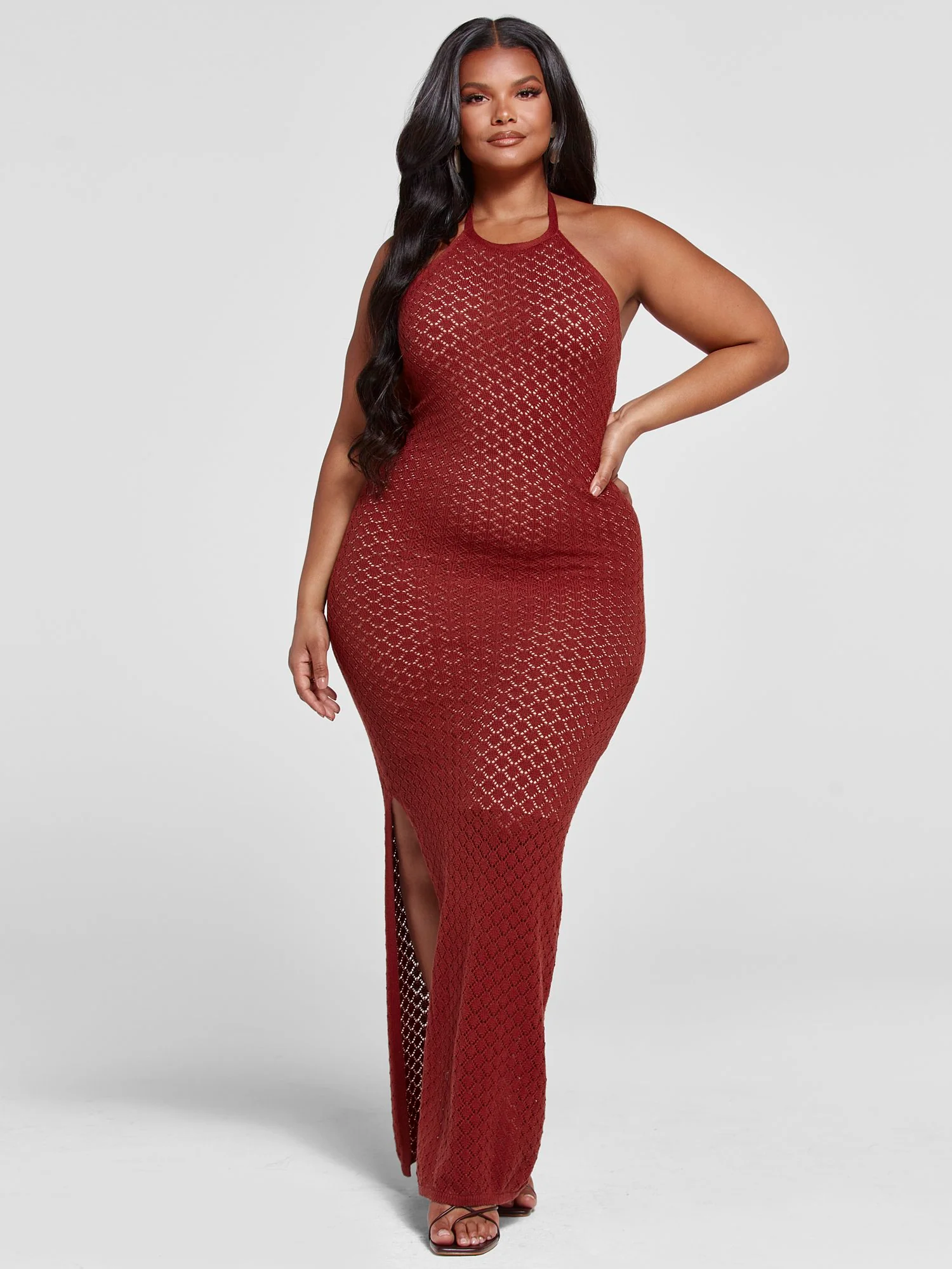 Cara Halter Crochet Maxi Dress - Image 4