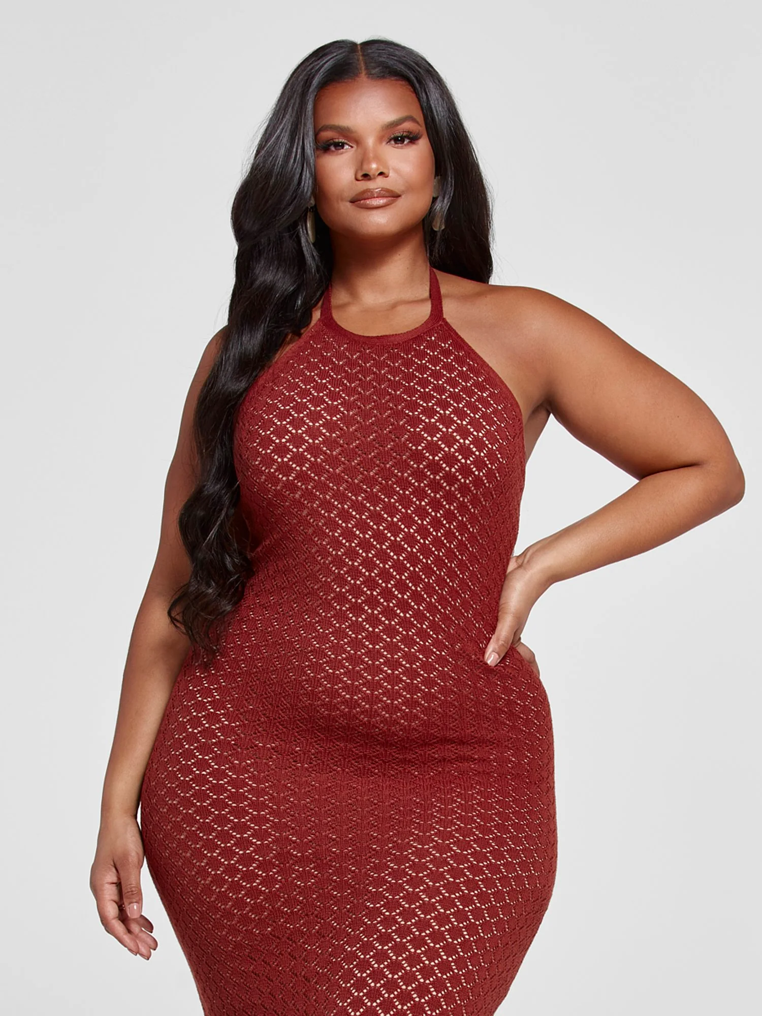 Cara Halter Crochet Maxi Dress - Image 6