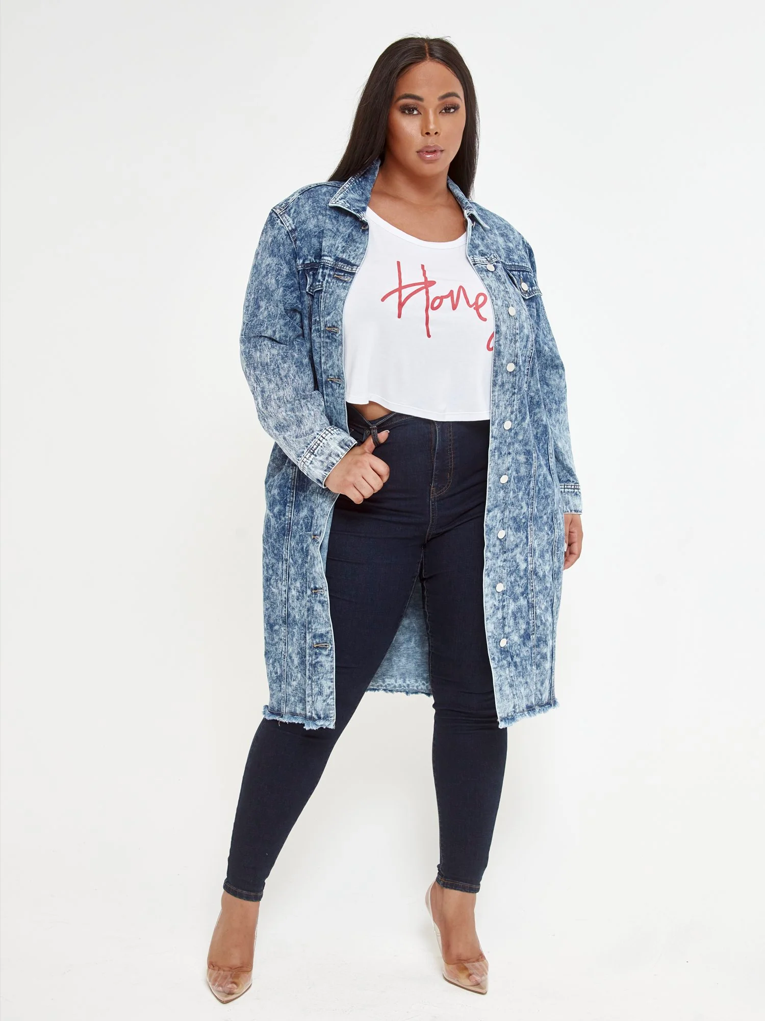Cara Tie Dye Maxi Trucker Jacket - Image 2